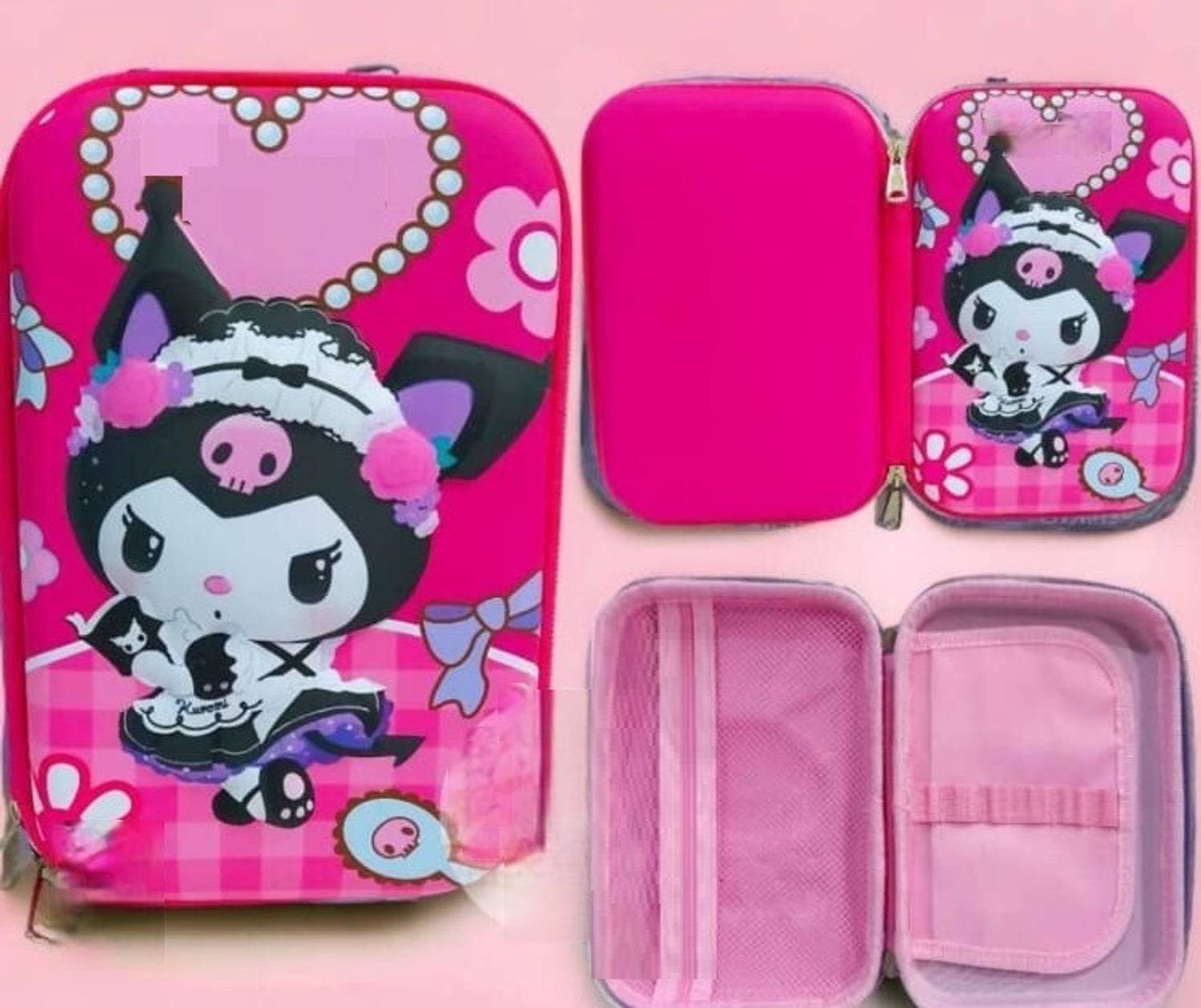 Safta Kuromi 3D - Double 3D Pencil Case, Children's Pencil Case, Ideal