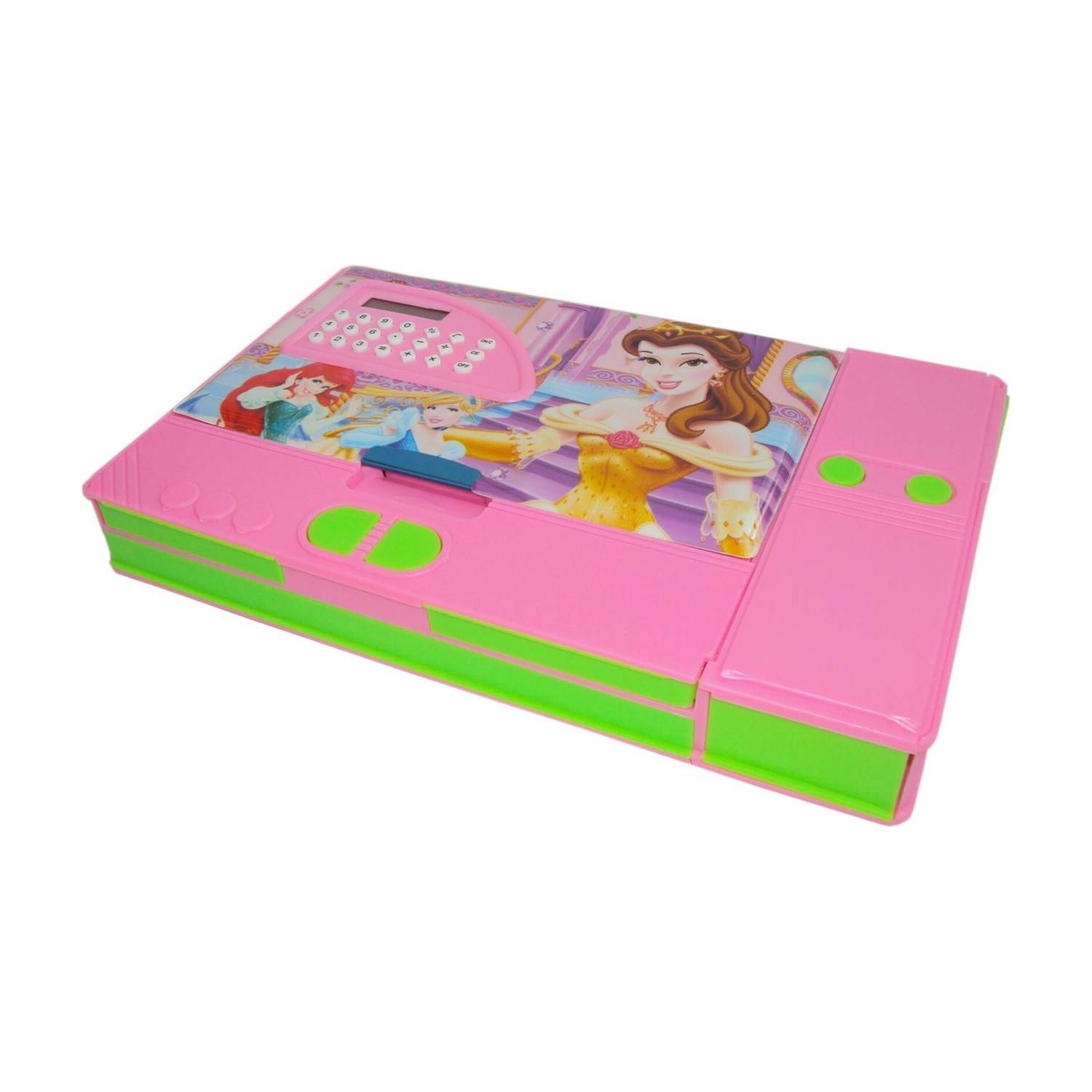 AARVI Disney Princess Jumbo Calculator Pencil box Cartoon Character Print Art Plastic Pencil Box