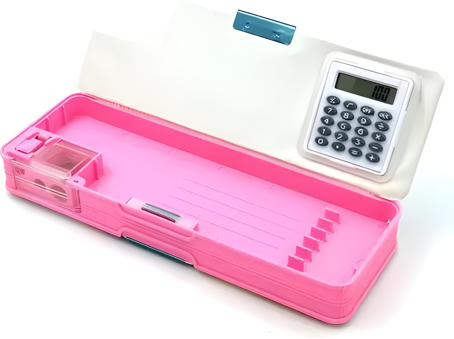 Image of vvn Unicorn Theme Built-in Calculator Vibrant Pink Color With Attractive Badge Keychain Pen Pencil Compact and Portable Best Combo Set Return Gift For Kids Art Plastic Pencil Box