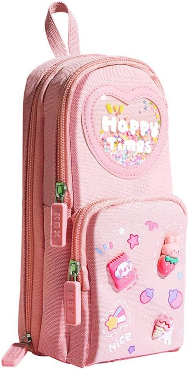 ARNIYAVALA Pencil Case, 3-layer 6-compartment Large capacity pencil case for kids Pencil Pouch Art Polyester Pencil Box