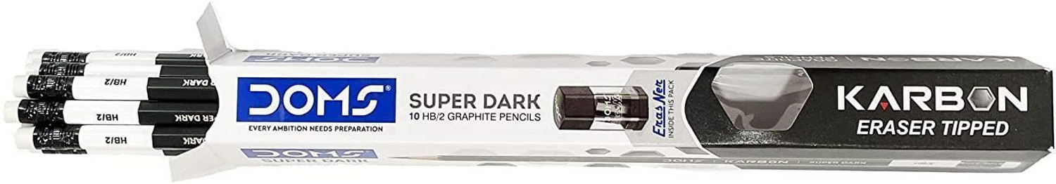Image of DOMS Karbon Eraser Tipped Super Dark Pencil Pencil