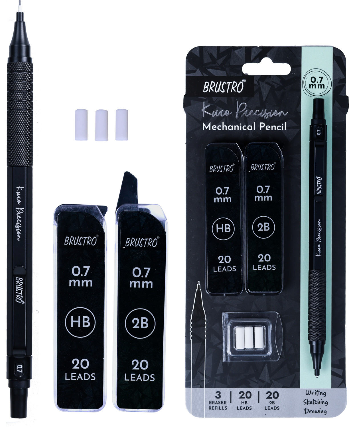 Image of BRuSTRO Kuro Precision Mechanical Pencil|Tip Size-0.7mm Pencil