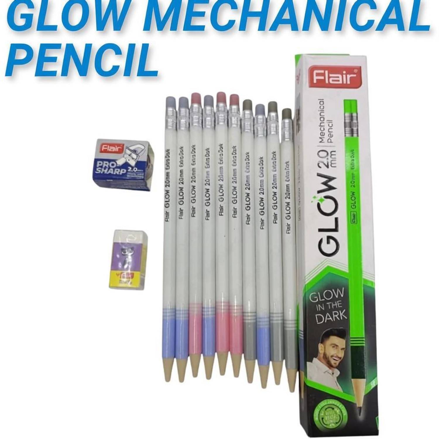 Luna FLAIR GLOW Mechanical Pencil Pack of 10 - Image 1