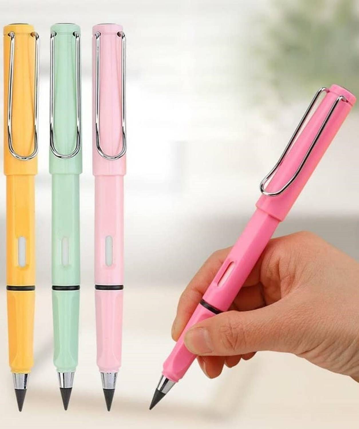 Antoj 3Pcs Everlasting Inkless Pencils Portable Reusable and Erasable Writing Pencil Pencil