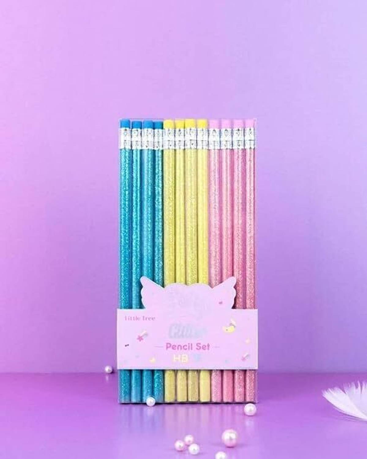 Bonafide Premium Glitter Body Pencils for Kids Fine & Strong Nib Return Gifts Set of 12 Pencil