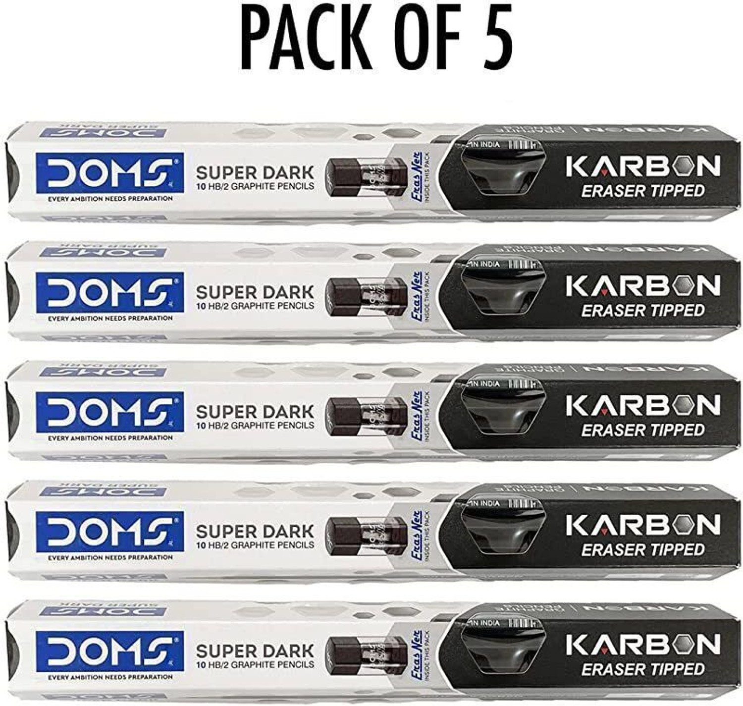 Image of DOMS Karbon Eraser Tipped Super Dark Pencil Pencil