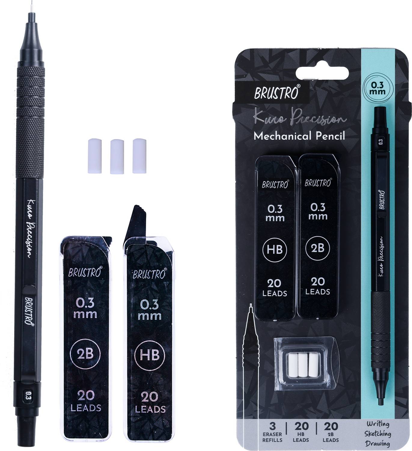 BRuSTRO Kuro Precision Mechanical Pencil 0.3mm