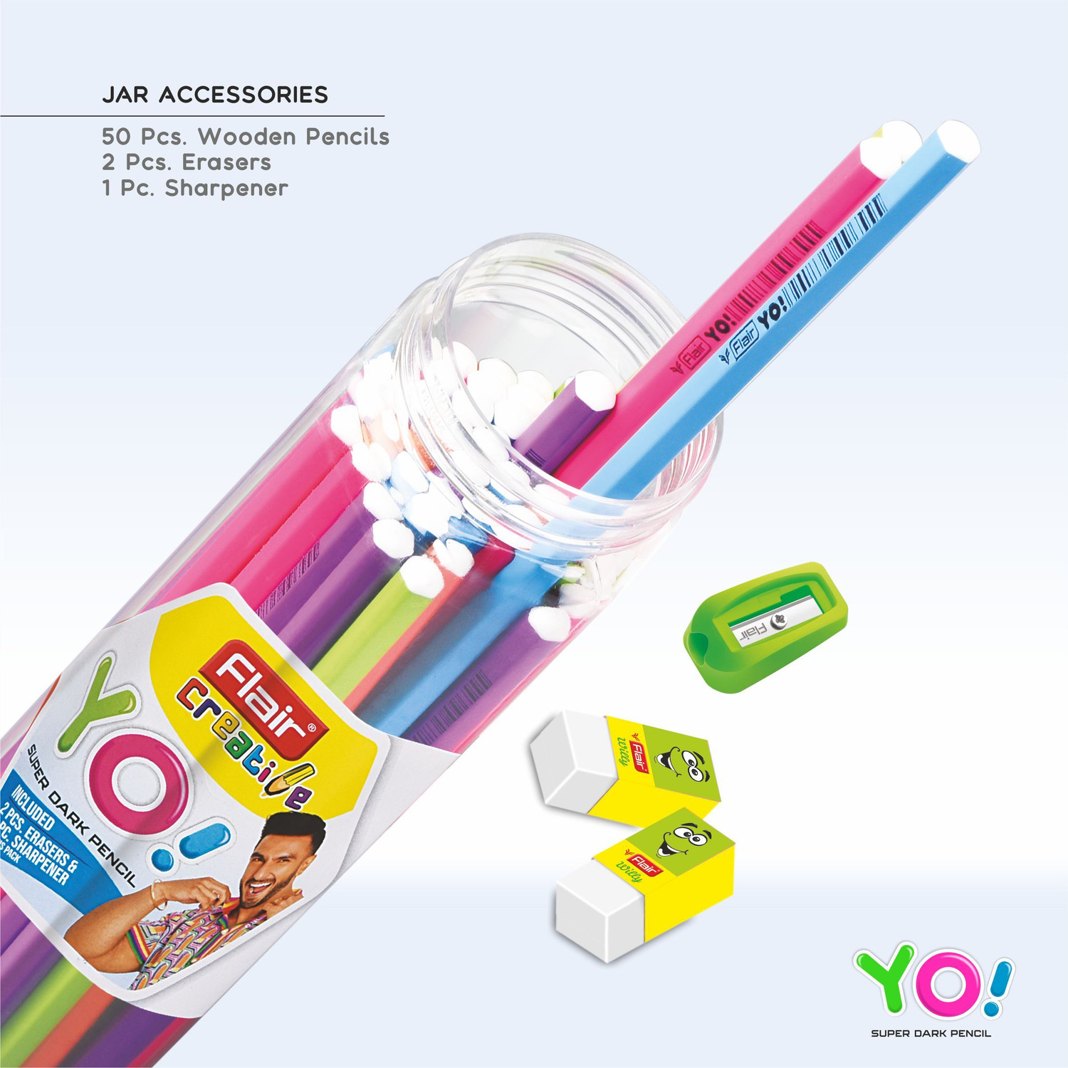 Image of Flair Creative Yo Wooden Pencil Pack of 50 Pencil