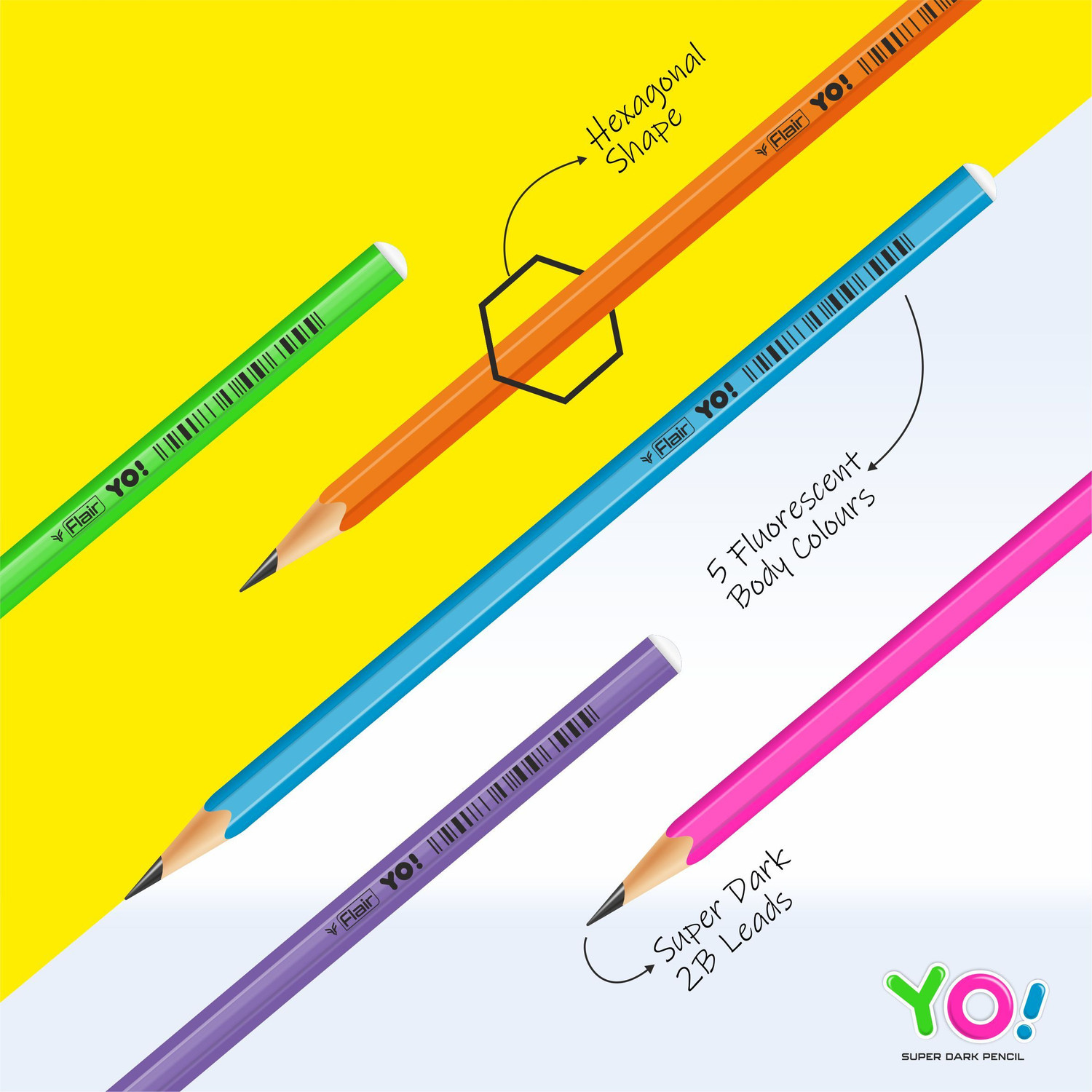 Image of Flair Creative Yo Wooden Pencil Pack of 50 Pencil
