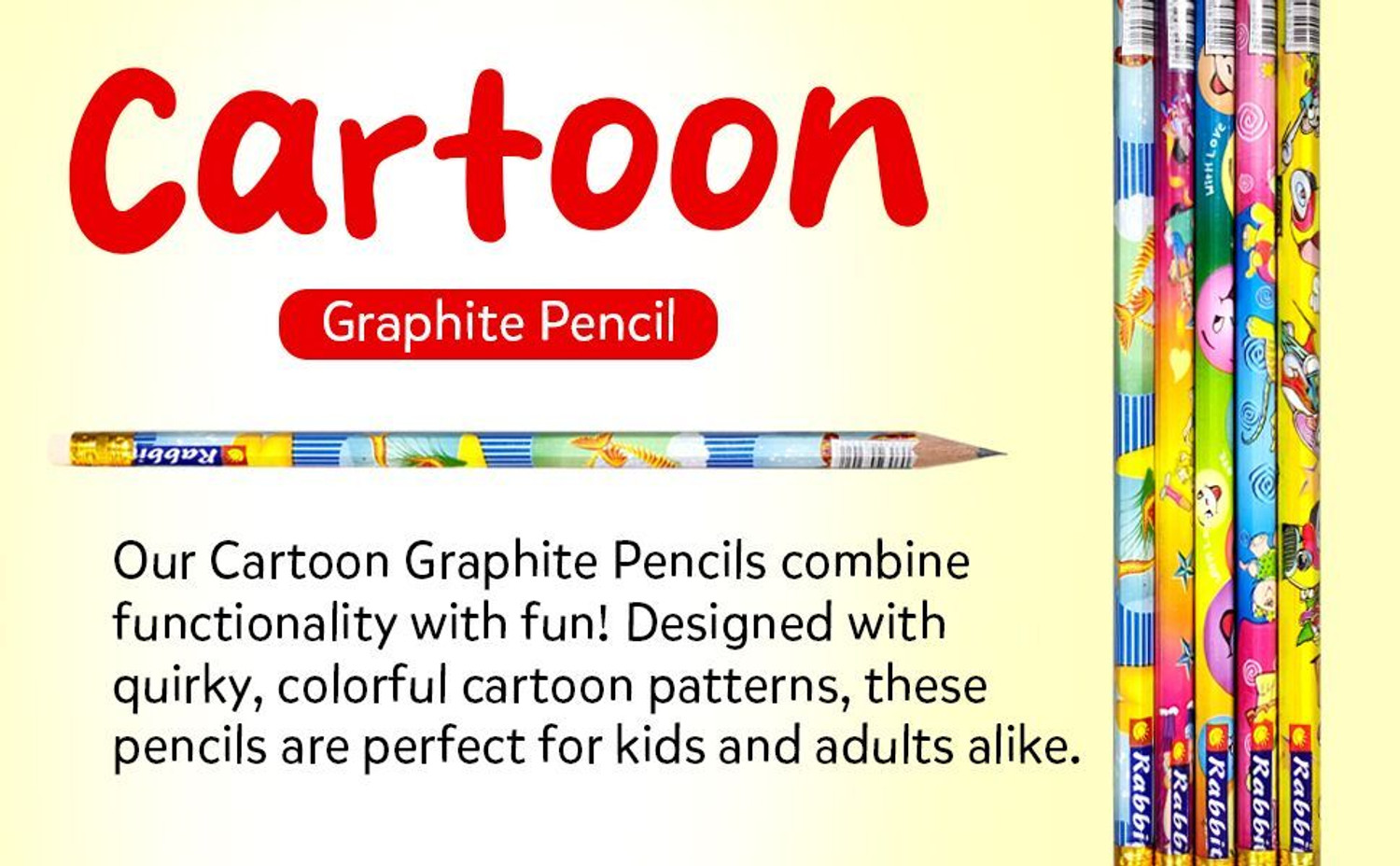 Image of ARTIGGLE Cartoon Pencil (Tri Grip)100 pcs Pencil Jar for Kids Pencil