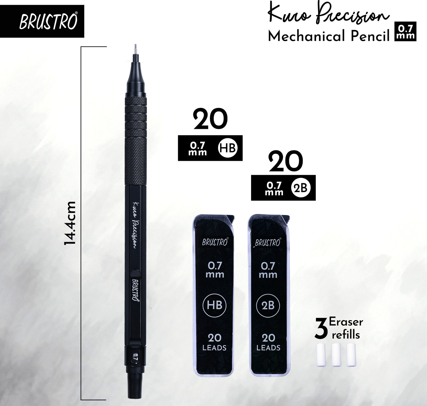Image of BRuSTRO Kuro Precision Mechanical Pencil|Tip Size-0.7mm Pencil
