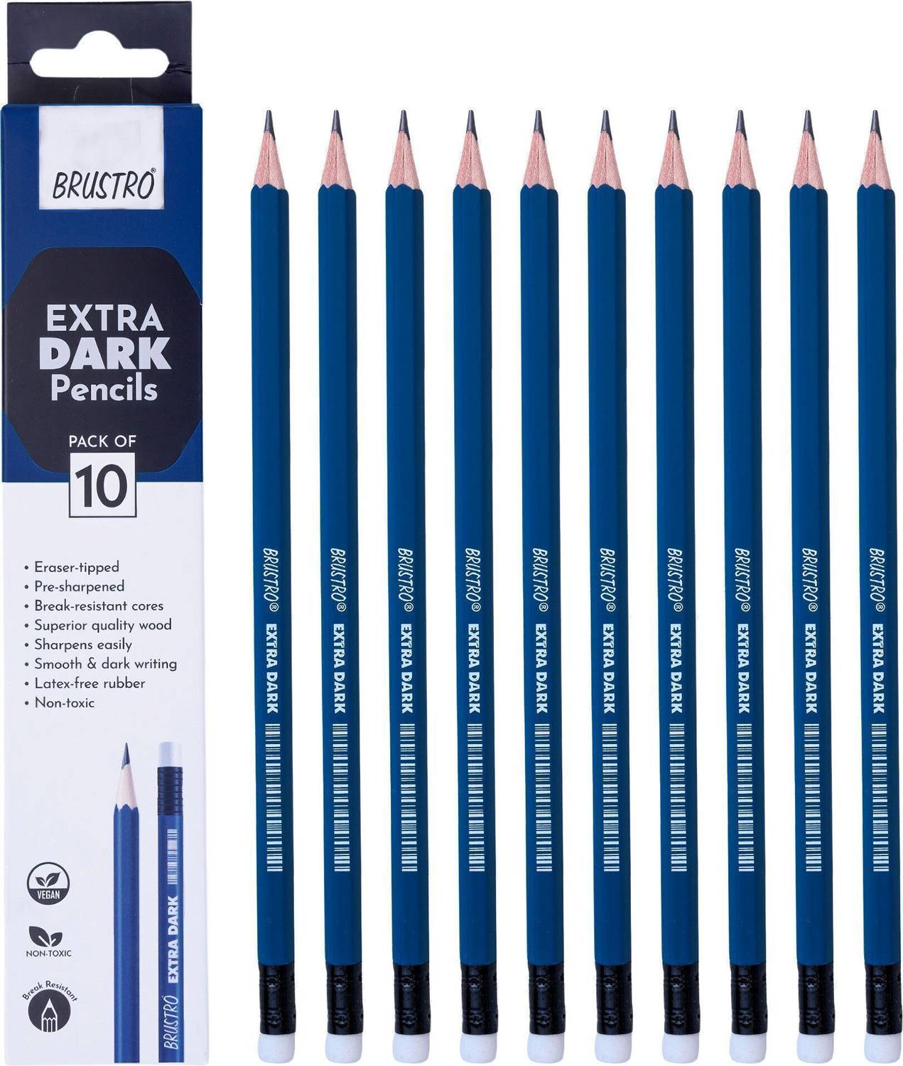 BRuSTRO Extra Dark Pencils|Ideal for Drawing,Sketching,Mandala,Shading,Portrait Pencil
