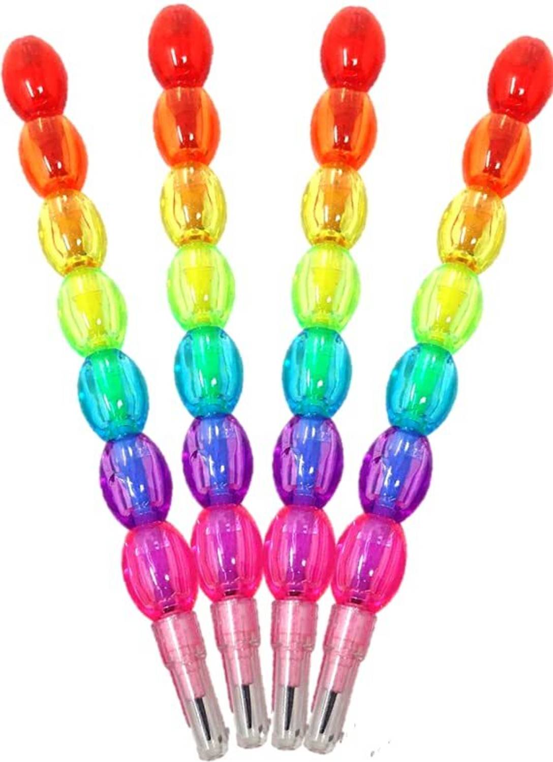 AncientKart Stack Pencil Beads Multicolor Designed Set of 4 Pencil