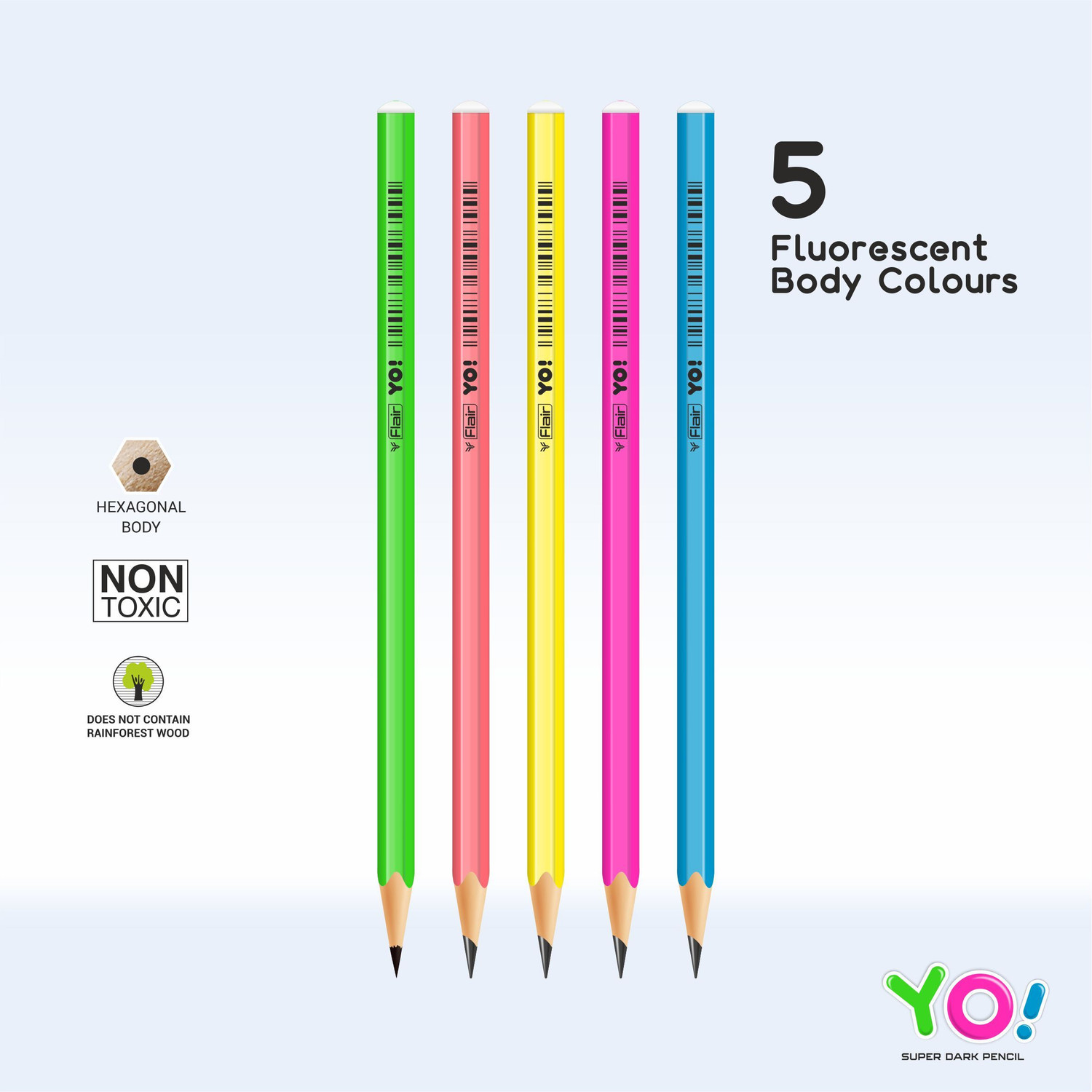 Image of Flair Creative Yo Wooden Pencil Pack of 50 Pencil