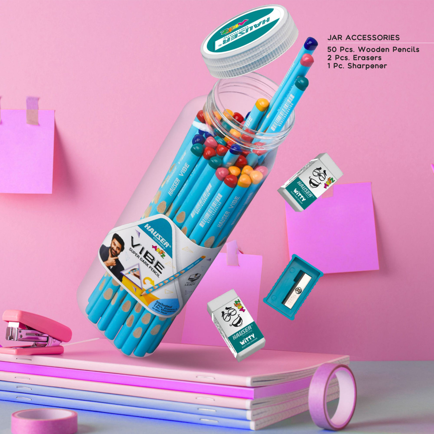Image of HAUSER Vibe Wooden Pencil Pack of 50 Pencil