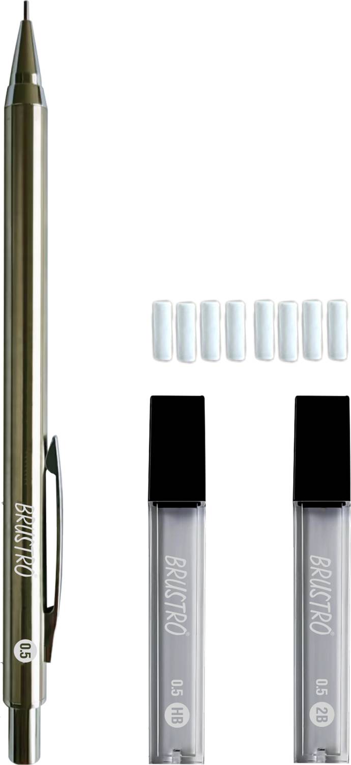 BRuSTRO Mechanical Pencil 0.5mm with Eraser and Spare Leads - Image 2