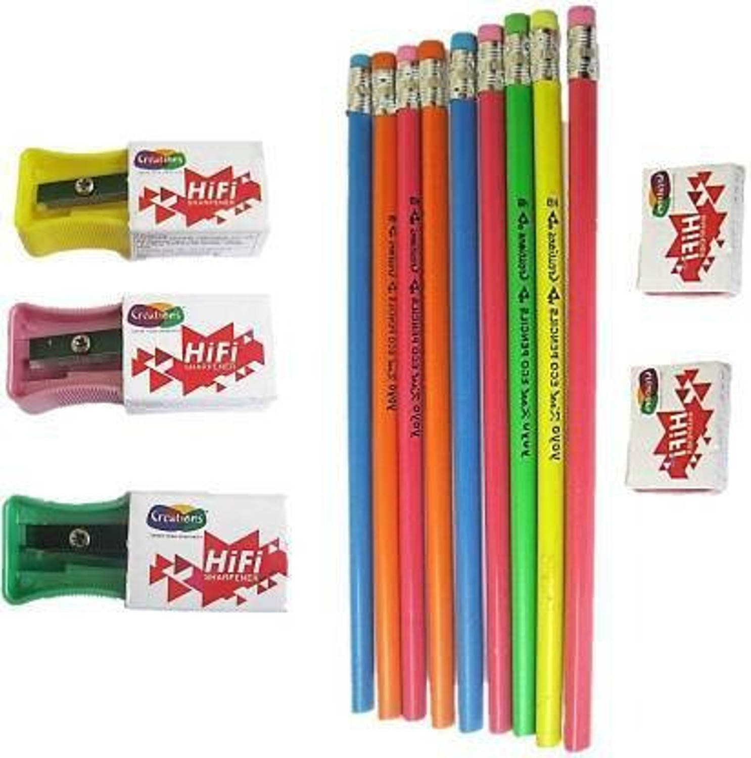 Image of Creations YoYo Kool Triangular Shape Eco Friendly Pencils ( Pack of 100 Pencils jar + 5 Sharpener Pencil