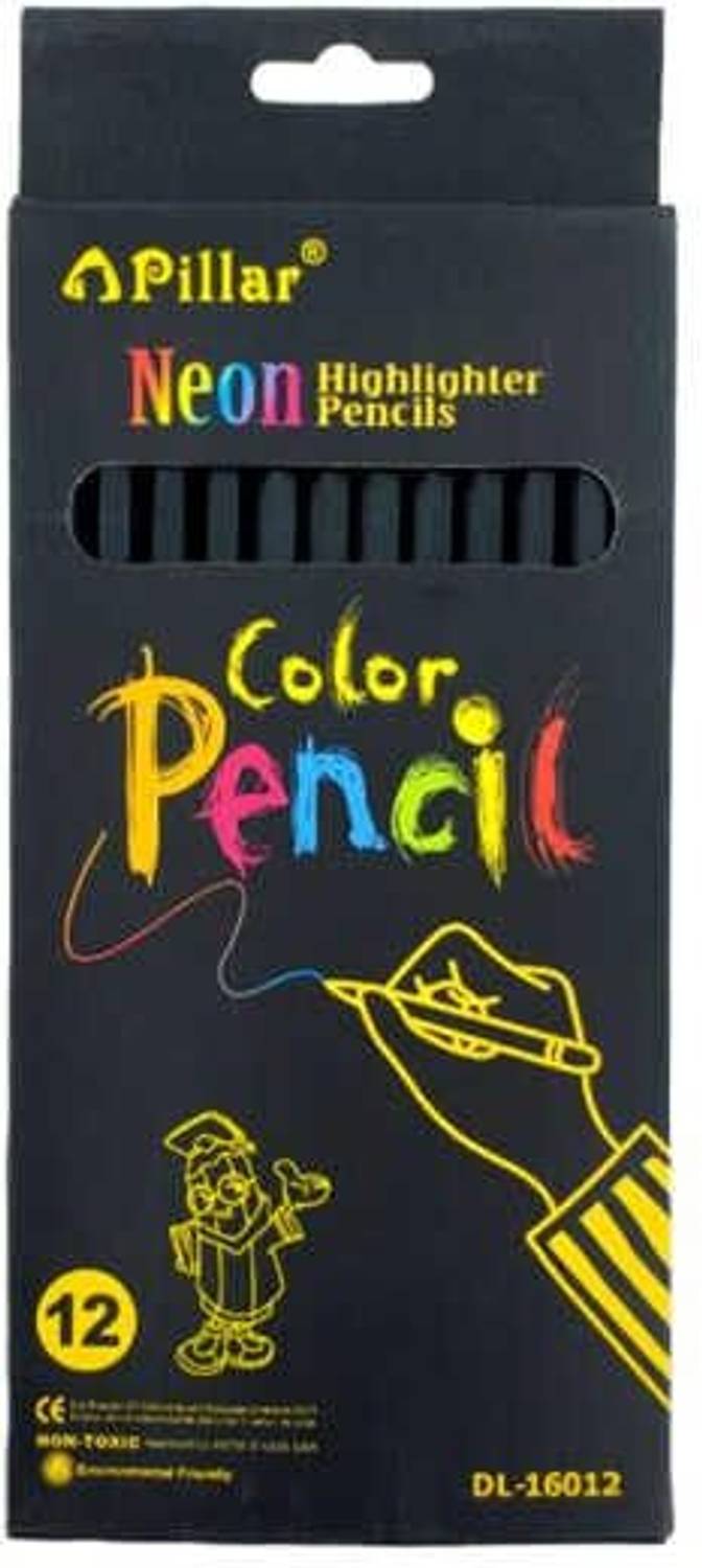 Arrolliant Neon Colored Pencils Round Shaped Pencils Pack of 12 Pencil