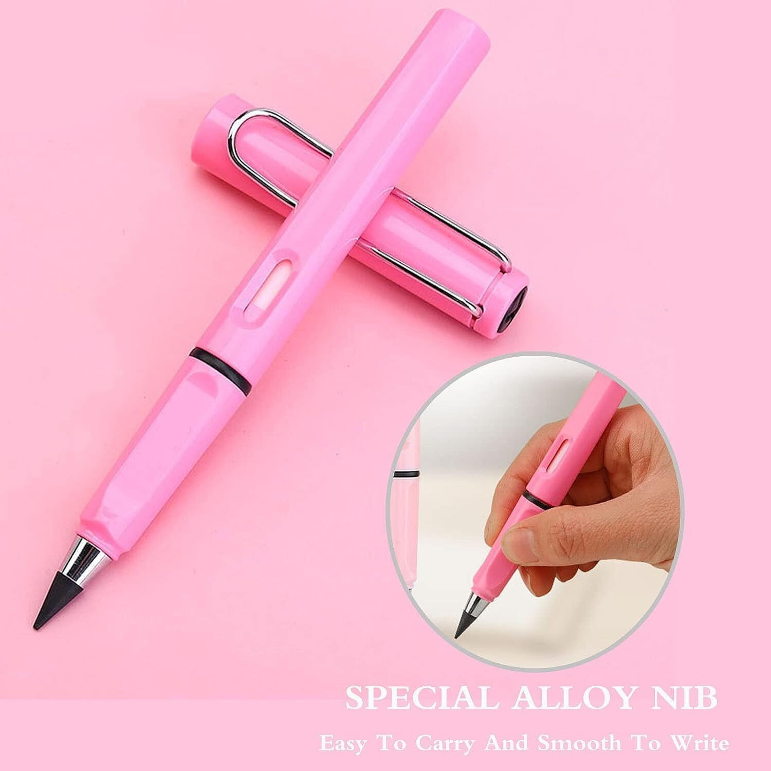 Image of Bright fashion hub 6 Pcs Inkless Pencils Portable Eraser Reusable Unlimited Writing for Kids /Adults Pencil