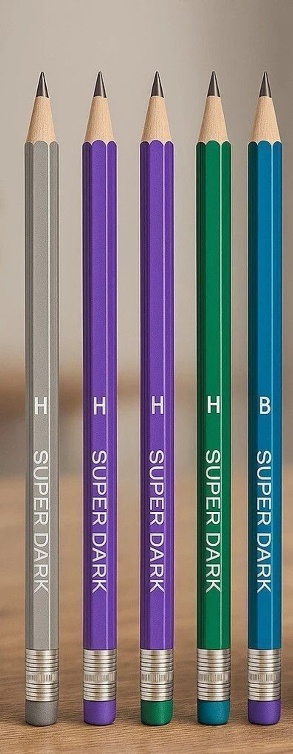Image of Aahum 100 pencils per box with 5 sharpners Round Shaped Pencil Multicolor Jar Round Shaped Pencil