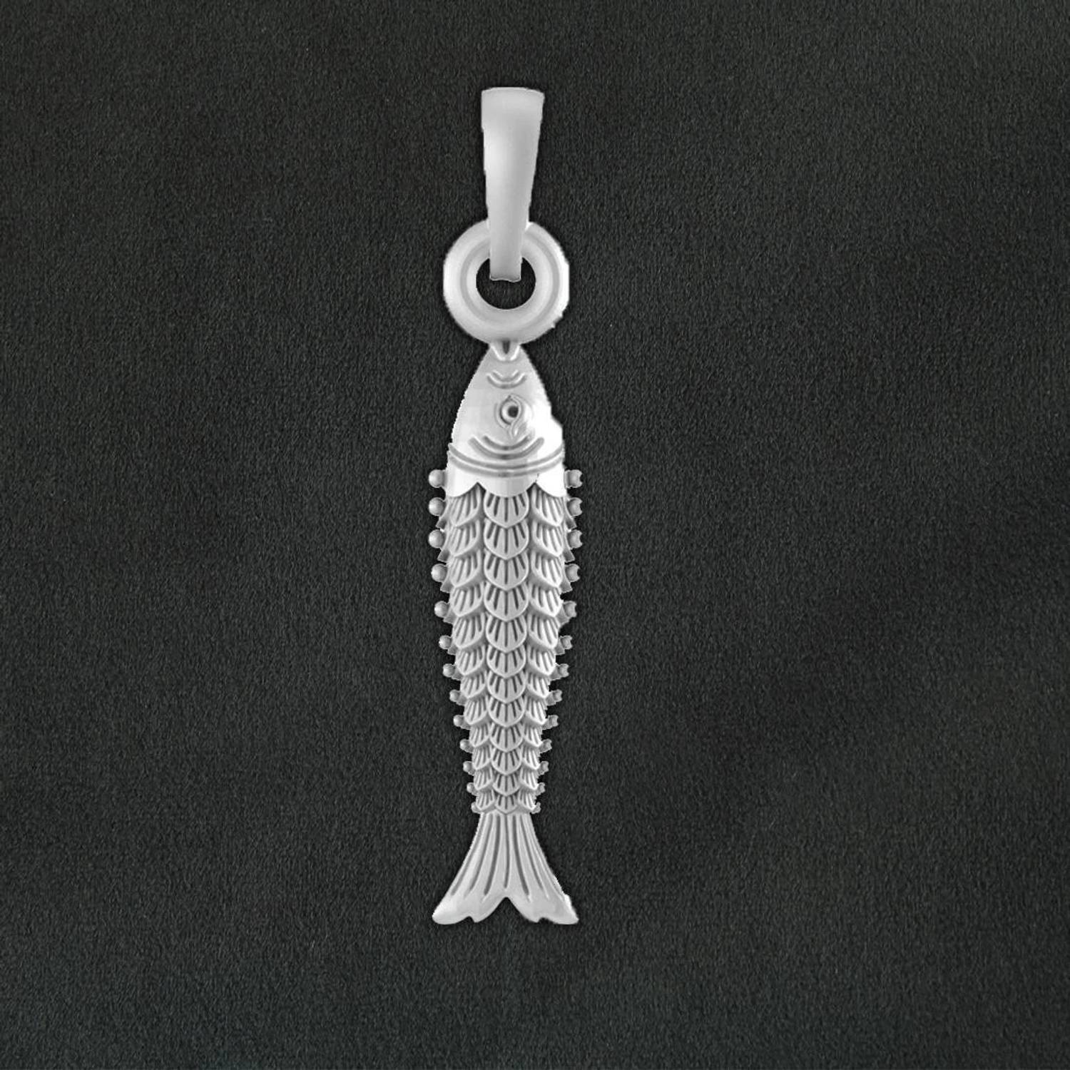 Akshat Sapphire Sterling Silver (92.5% Purity) Stylish, Fashionable Fish Pendant For Men & Women Sterling Silver Pendant