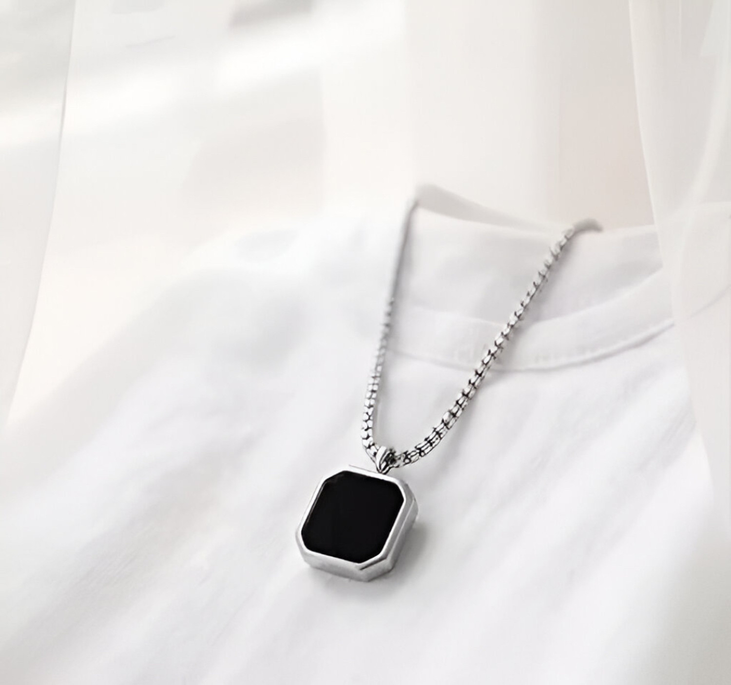 Image of GanPatique (Combo Of 3)- Men's Stainless Steel Pendant Necklace Set | Boys Chain Locket. Rhodium Stainless Steel Pendant Set