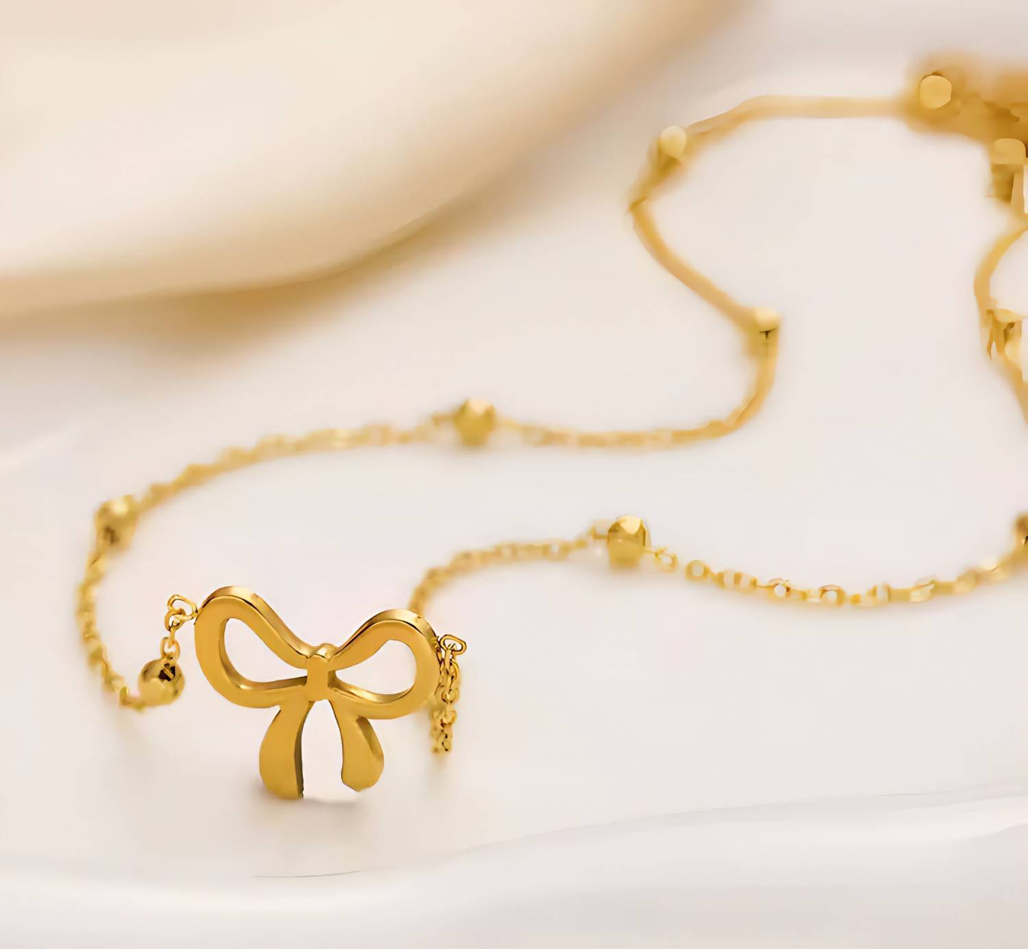 alinora jewels Gold Bow Pendant Necklace - Image 3