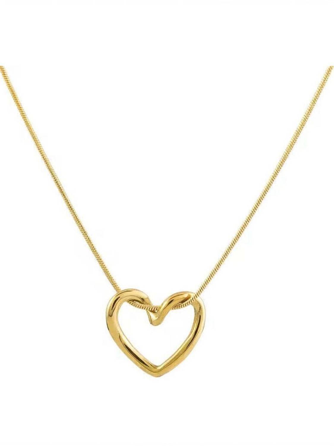alinora jewels Alinora Jewels Gold‑Plated Heart Pendant Necklace / Chain – Women Gold-plated Stainless Steel Pendant