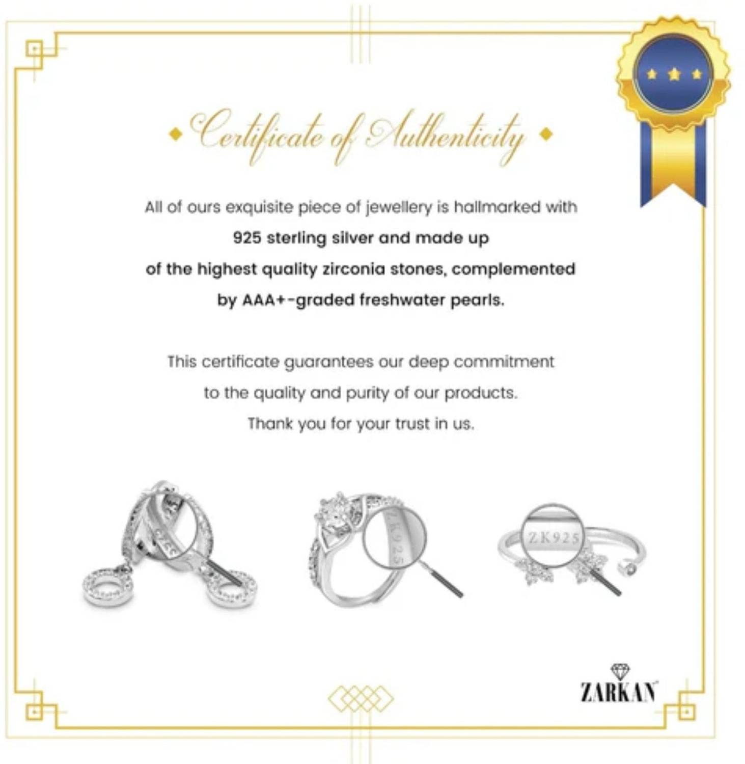 Zarkan 925 Sterling Silver Azure Tide Blue Topaz Ring - Image 3