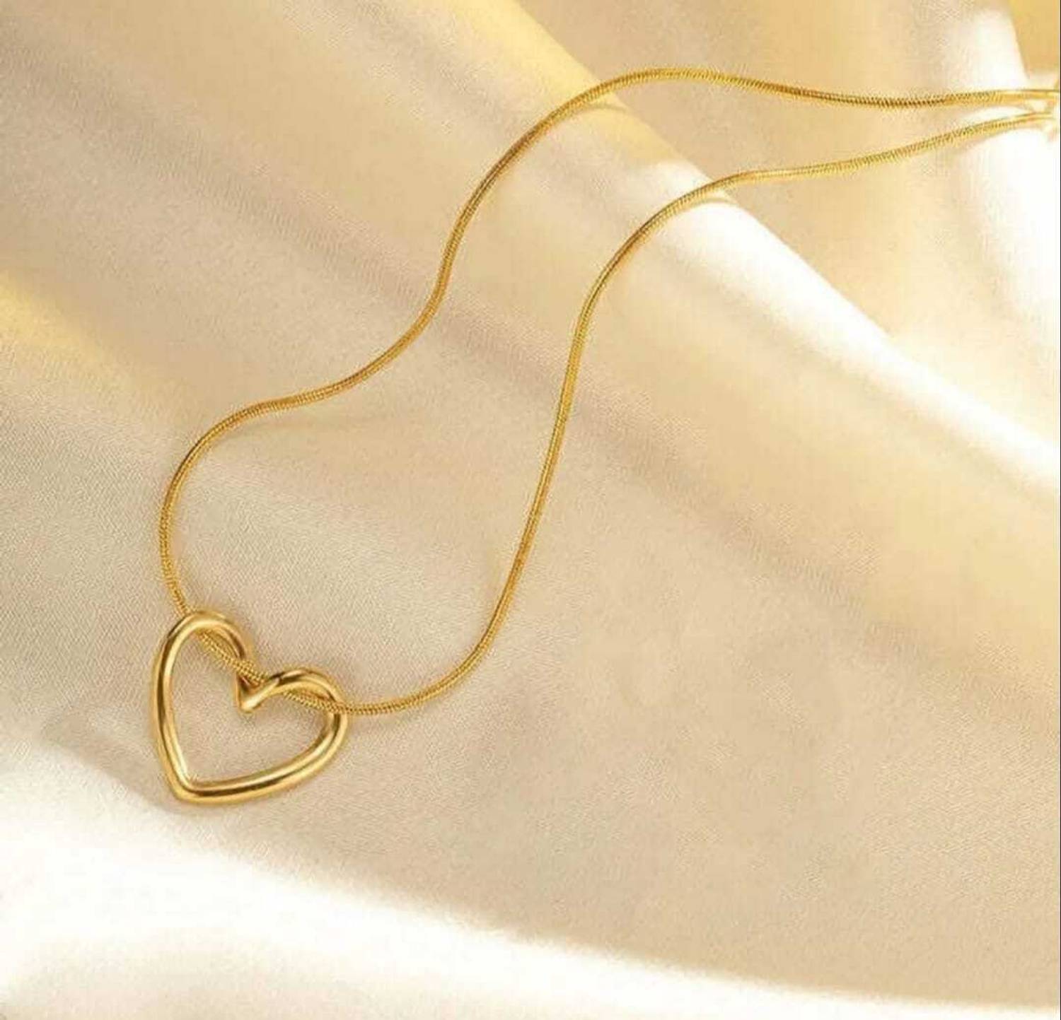 Misba 18K Gold Plated Stainless Steel Heart Pendant Necklace - Image 1