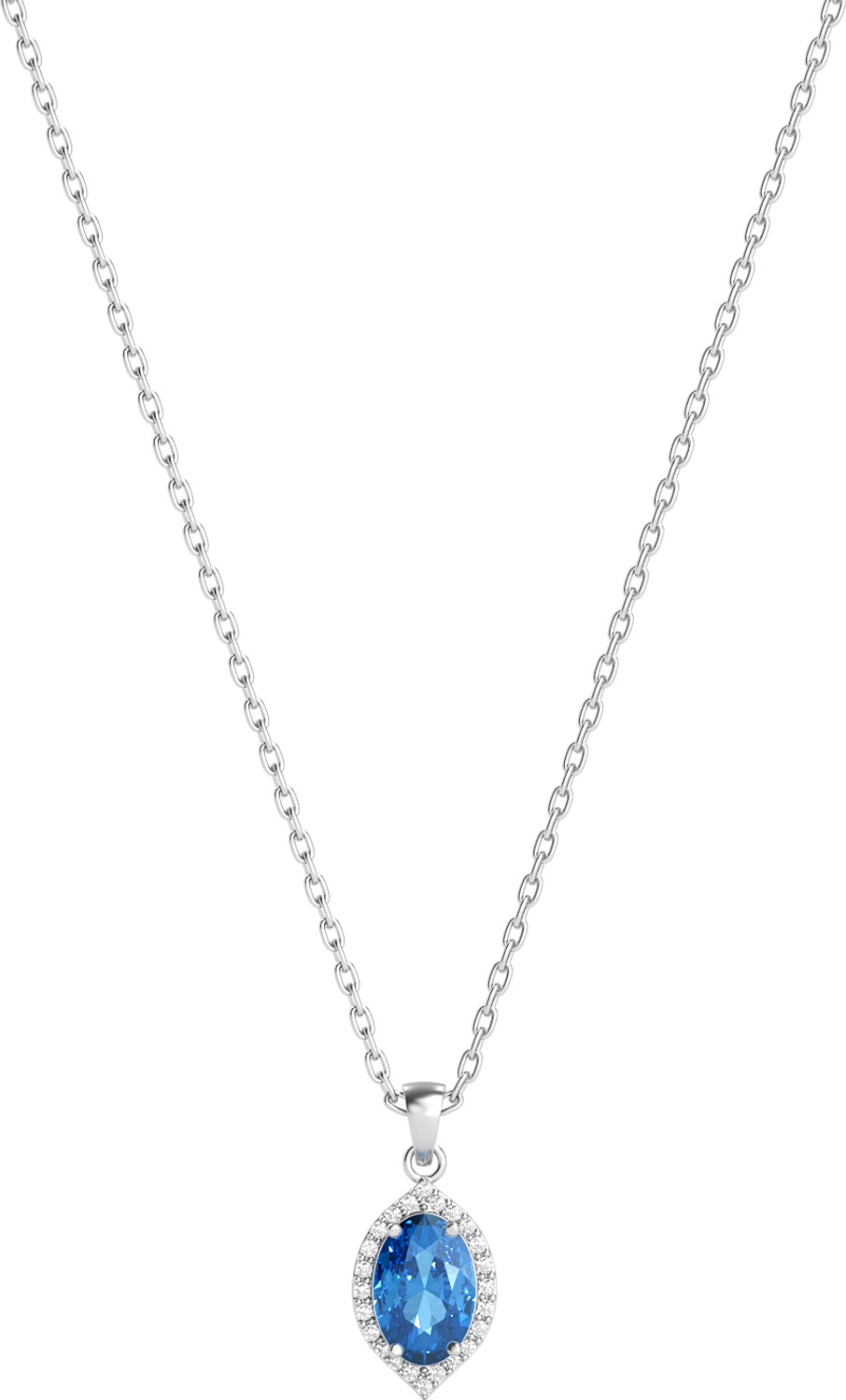 Image of GIVA 925 Silver Cressida Pendant with Link Chain Rhodium Cubic Zirconia Sterling Silver