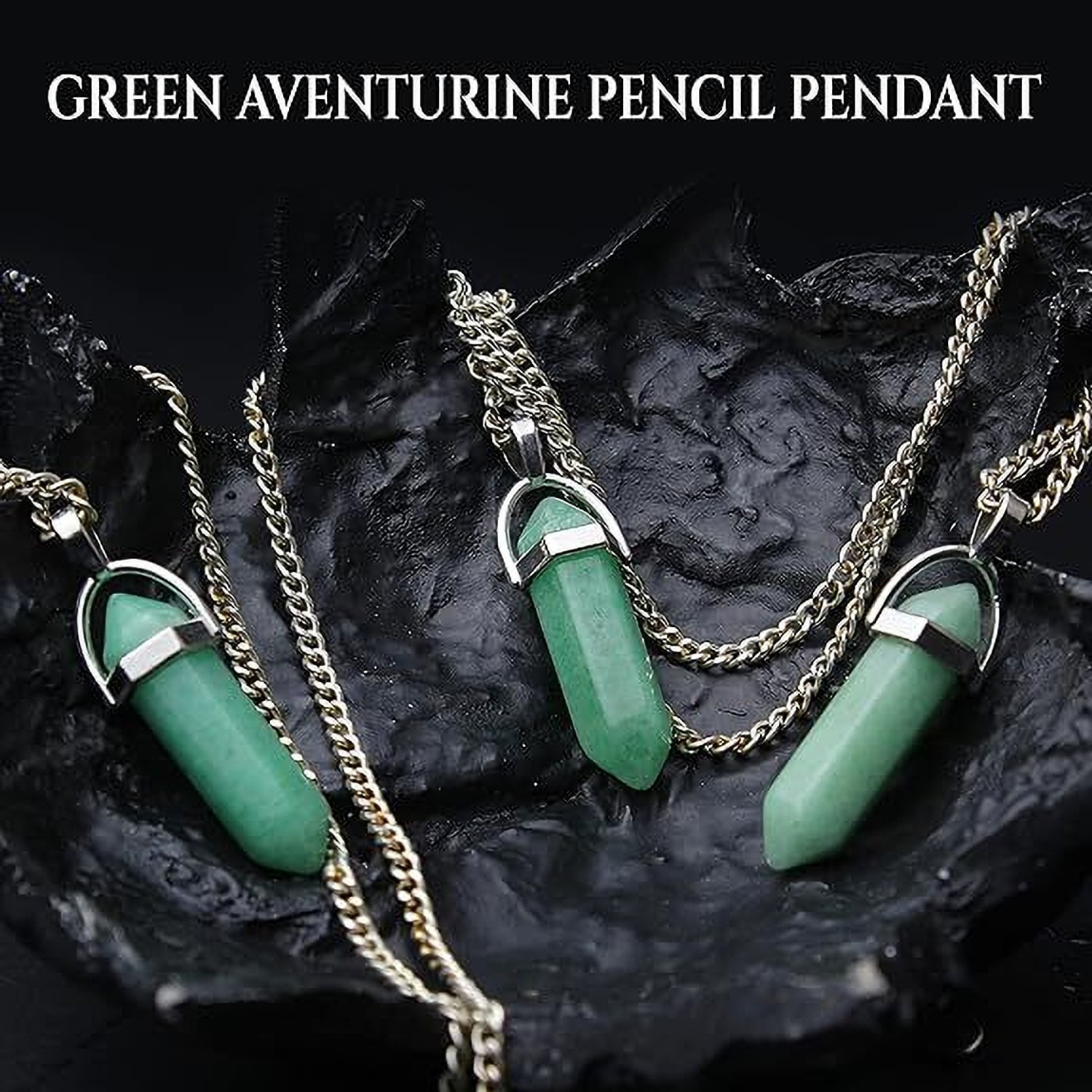 Image of VIBESLE Charged Activated Energized Crystal Stone Pencil Pendant Crystal Stone Pendant