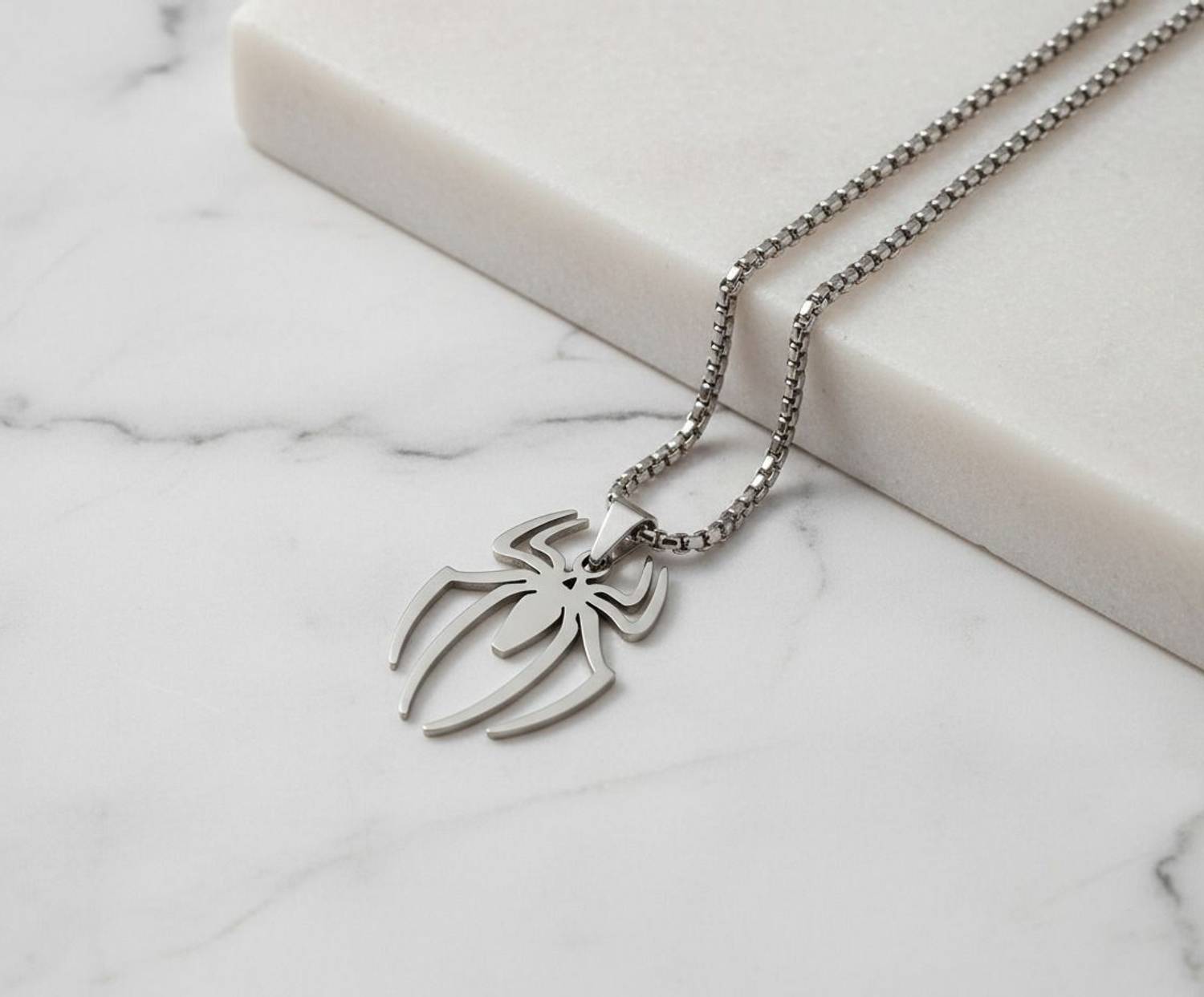 Murliwala Spider Pendant Necklace (Silver) - Image 4