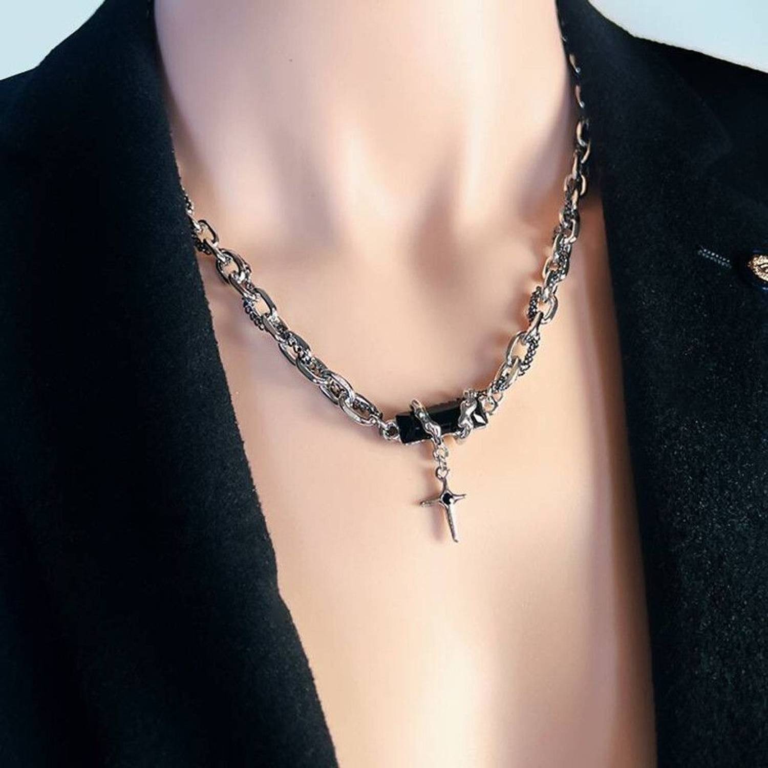 Kazare Women's Rhodium Alloy Pendant Chain