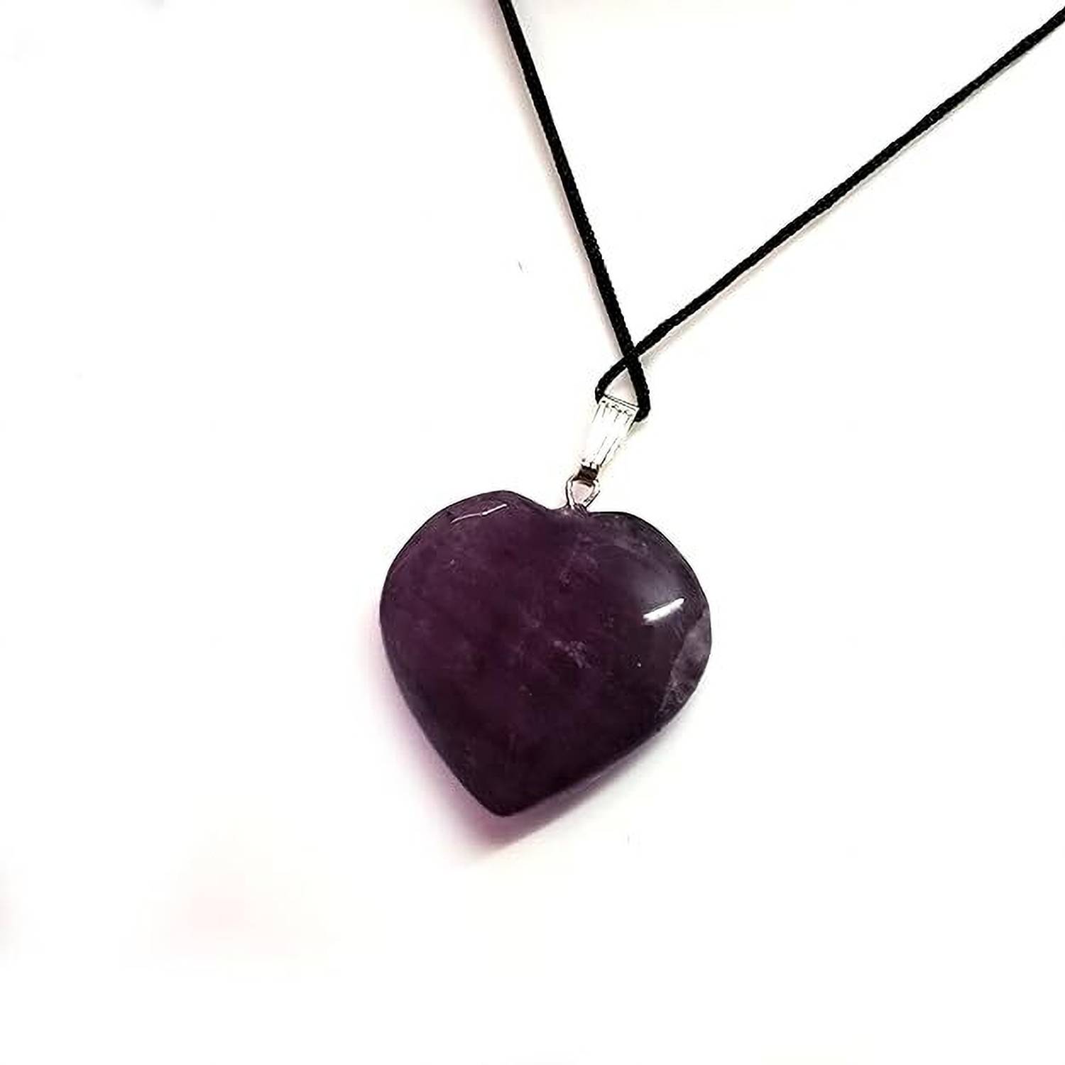 AIR9999 Natural Amethyst Heart Shaped Crystal pendant Amethyst Crystal