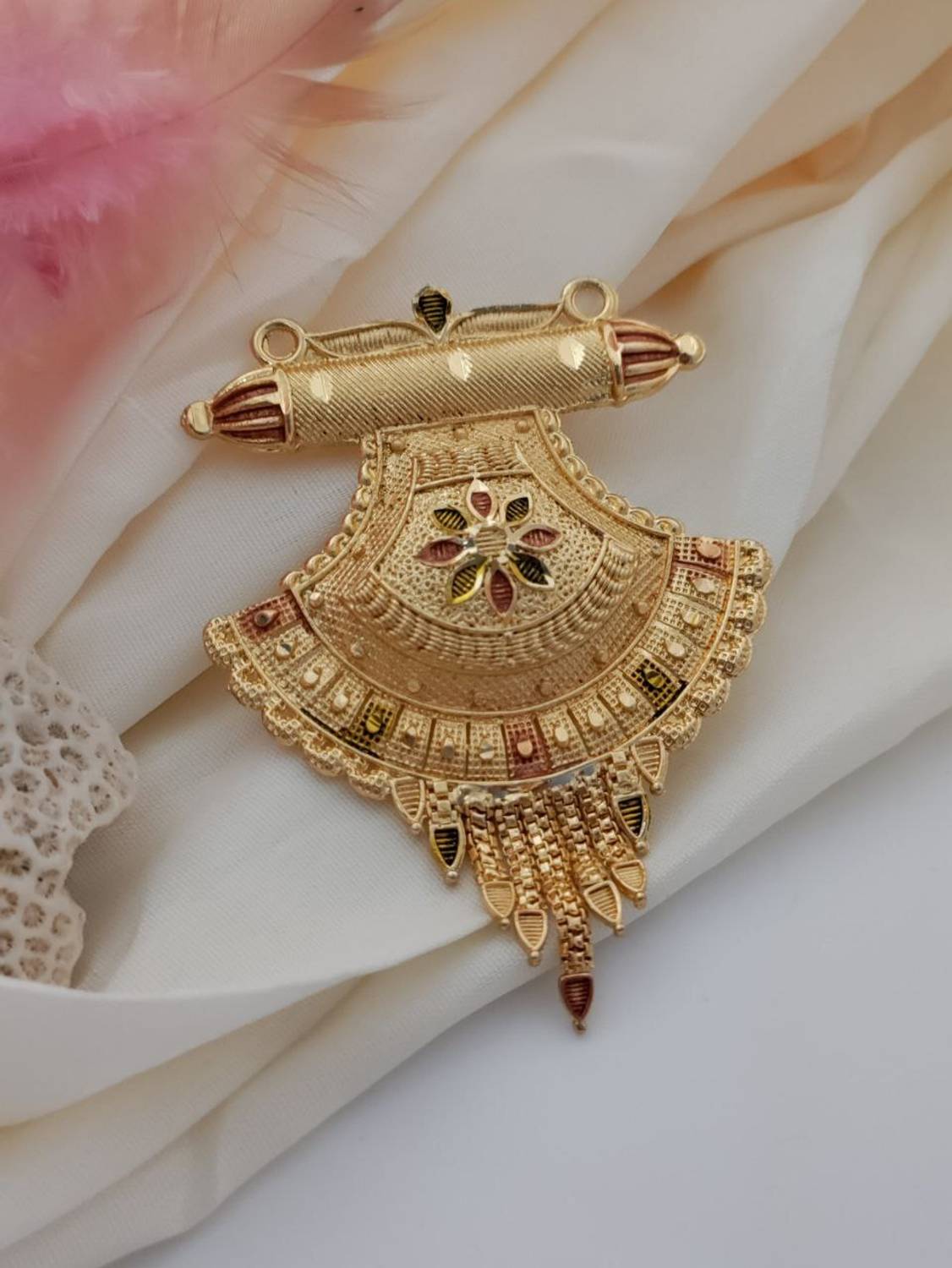 Ruby Tex Ms Pendal Oxd_01 Gold-plated Agate Brass Pendant Set