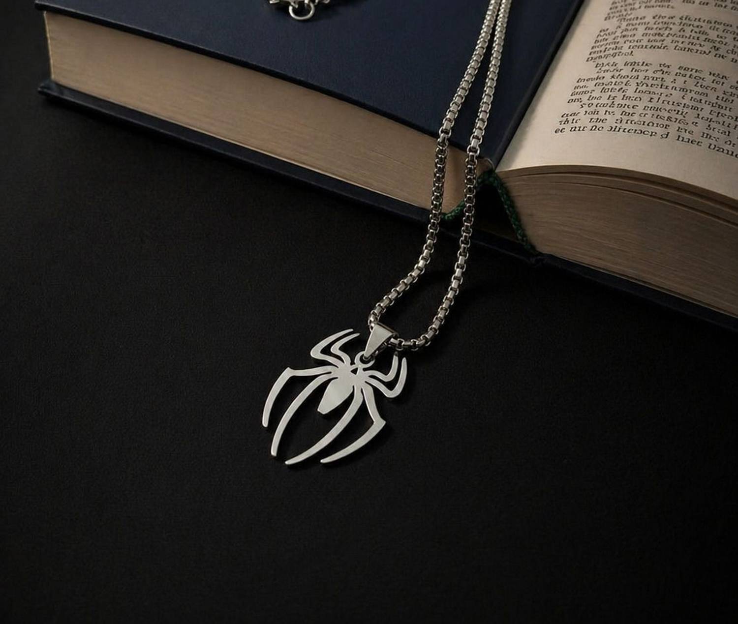 Murliwala Spider Pendant Necklace (Silver) - Image 5
