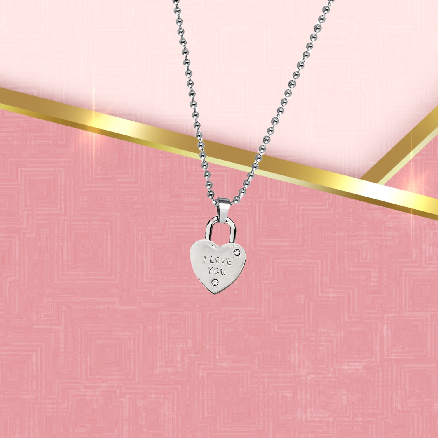 Image of Sullery I Love You Valentine Special Heart Couple Pendant Stainless Steel Pendant