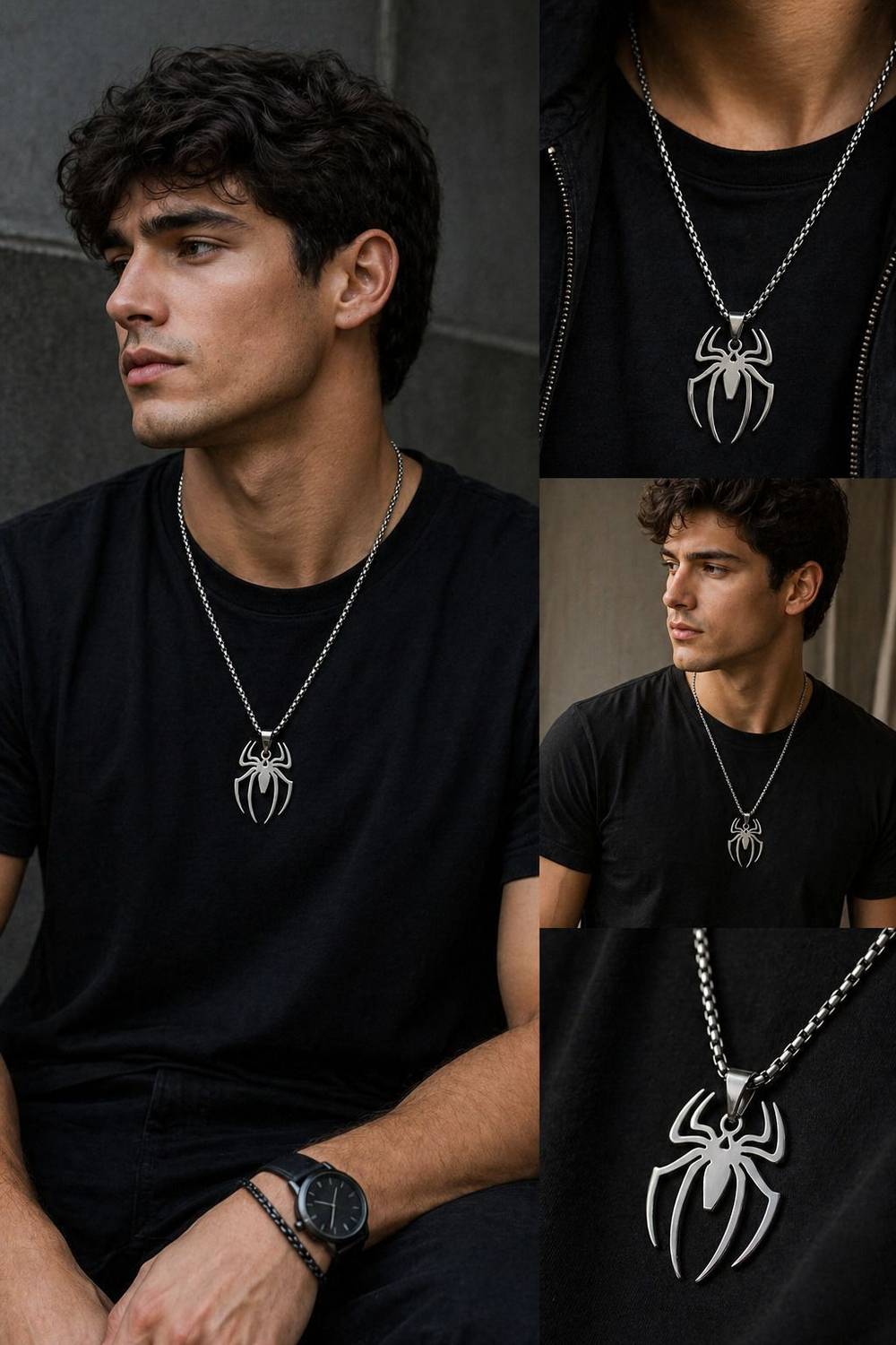 Murliwala Spider Pendant Necklace (Silver) - Image 2