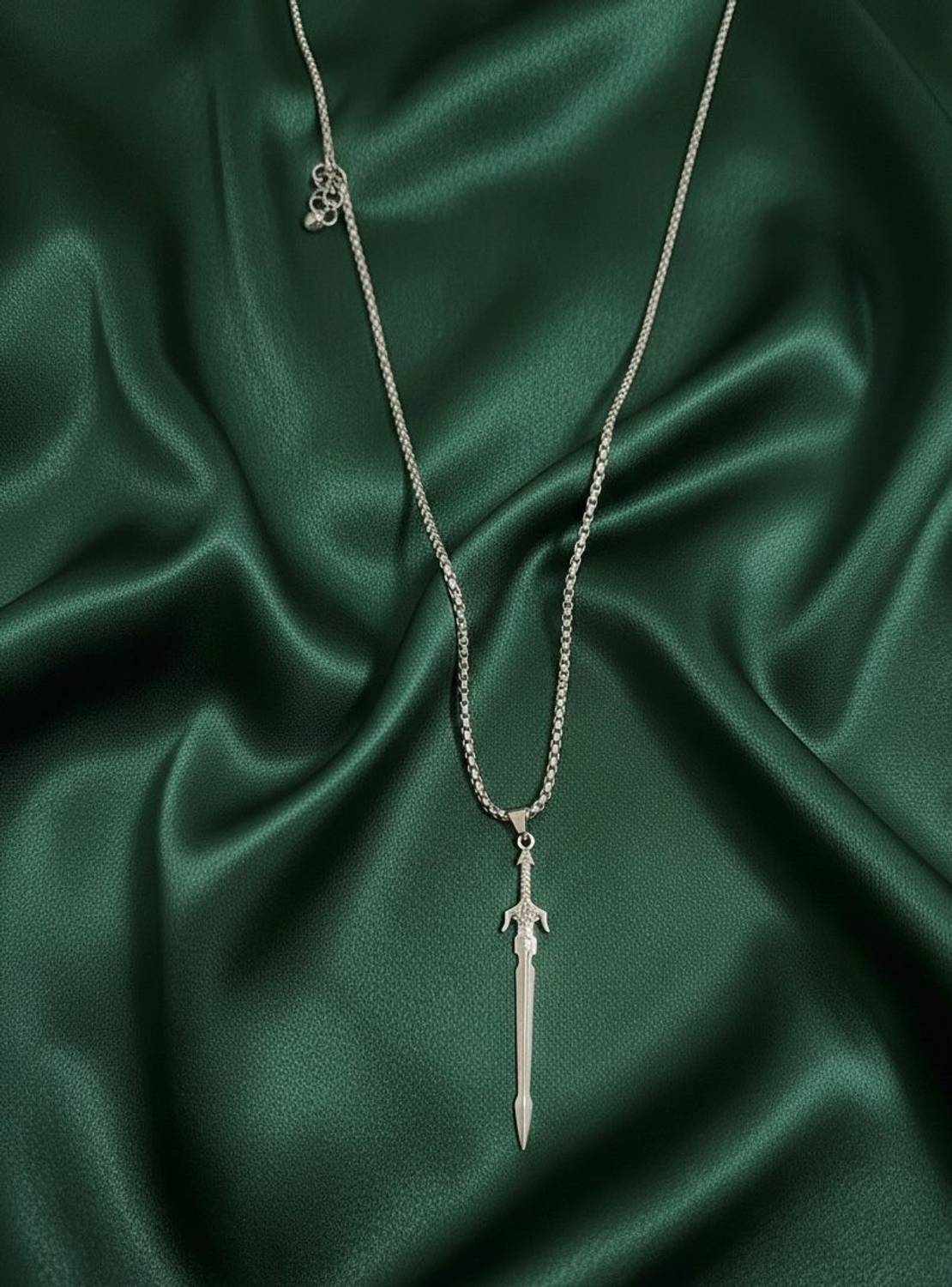 AJPAYONRA Stylish men angel sword Necklace Ap-12 Silver Stainless Steel Pendant