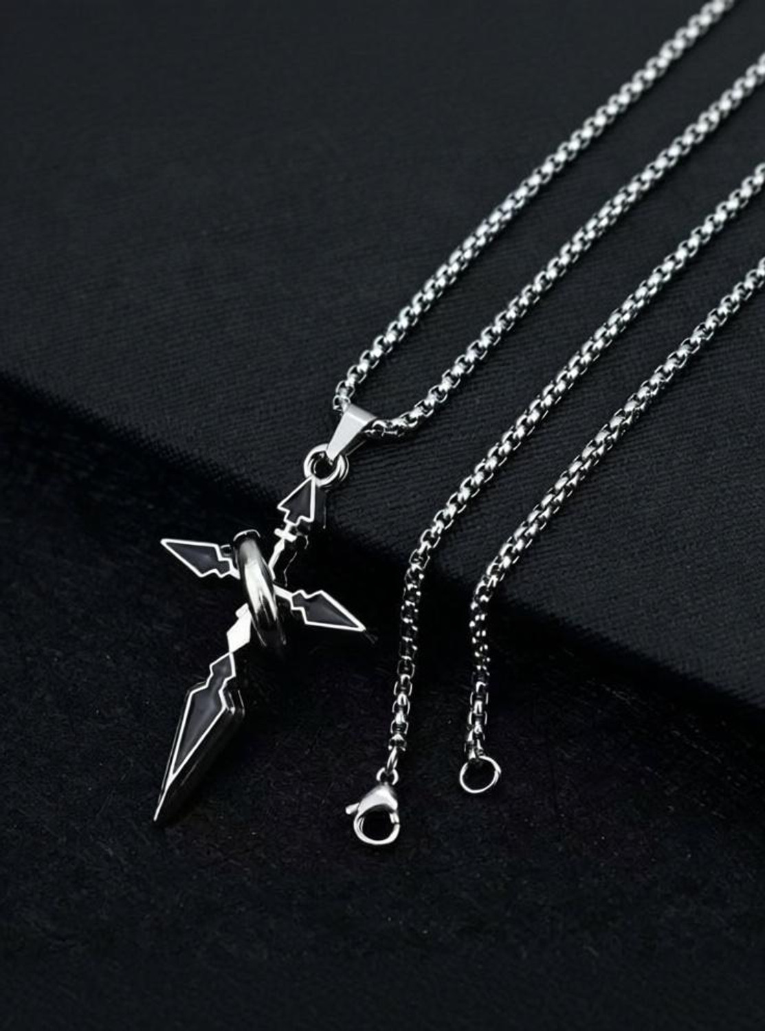 Image of kazare Cross Pendent | Pendent For Men | Boys Chain Locket | Lockets For Men Rhodium Alloy