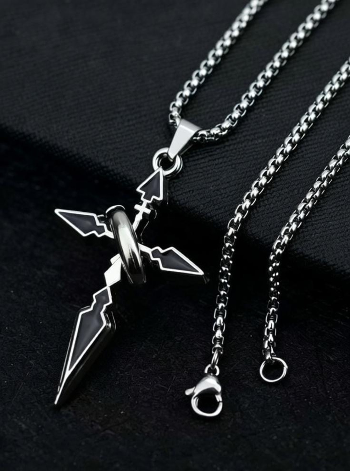 Image of kazare Cross Pendent | Pendent For Men | Boys Chain Locket | Lockets For Men Rhodium Alloy