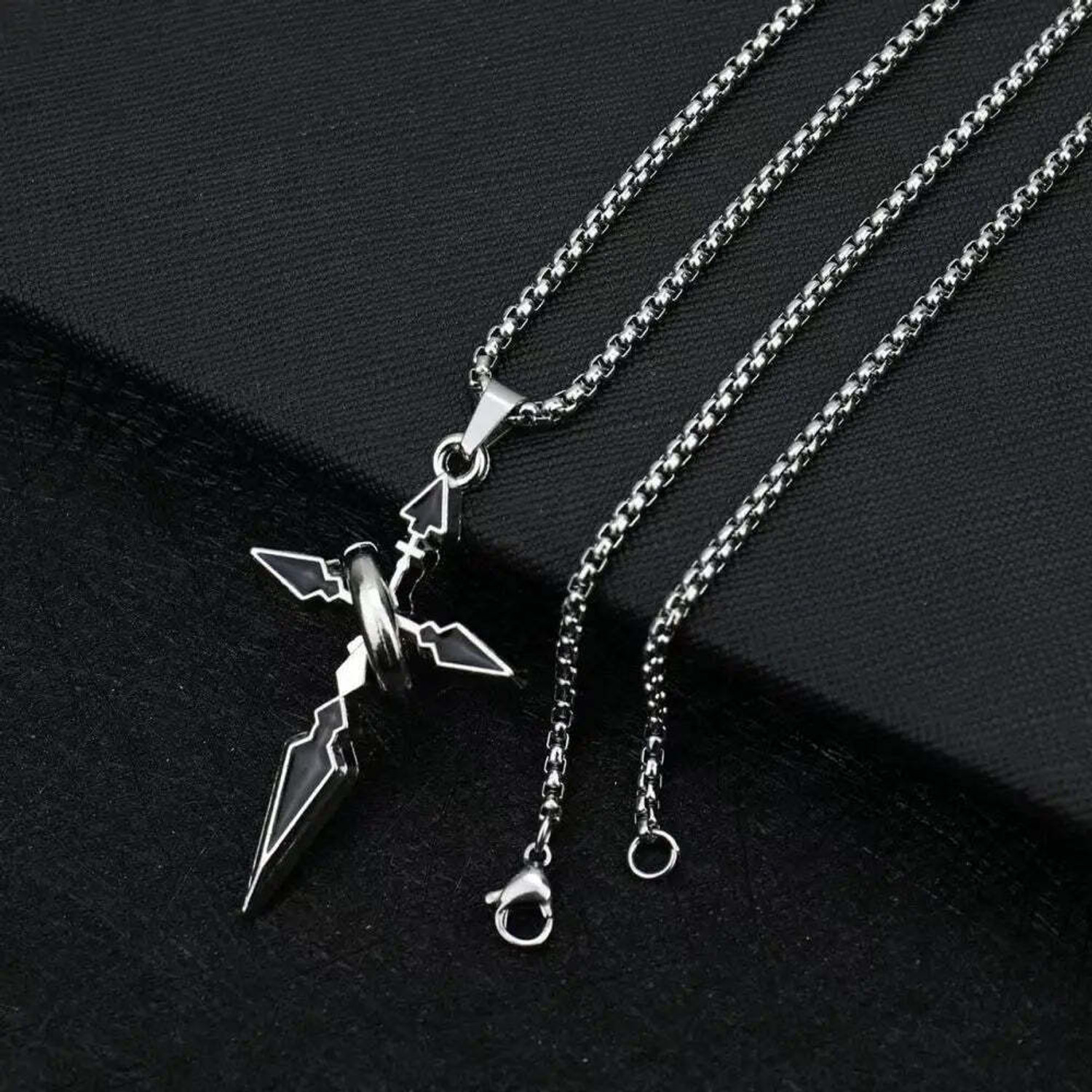 Image of kazare Cross Pendent | Pendent For Men | Boys Chain Locket | Lockets For Men Rhodium Alloy
