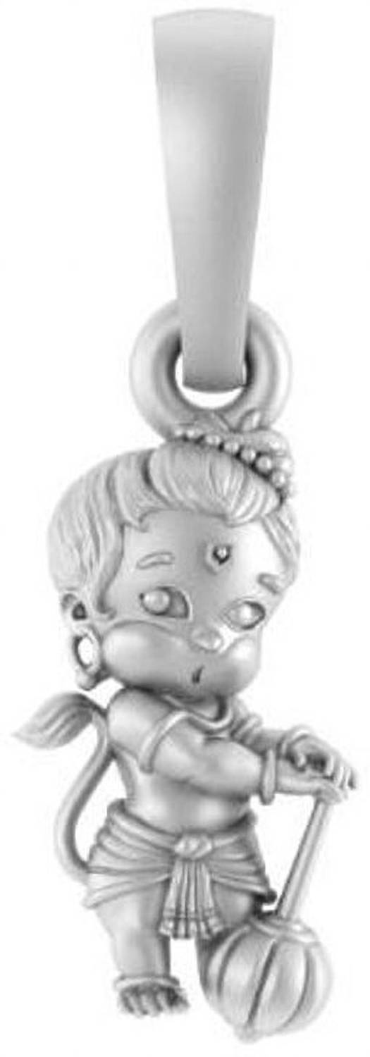 Akshat Sapphire God Bal Hanuman Pure Silver 92.5% Purity Pendant For Men & Women Sterling Silver Pendant