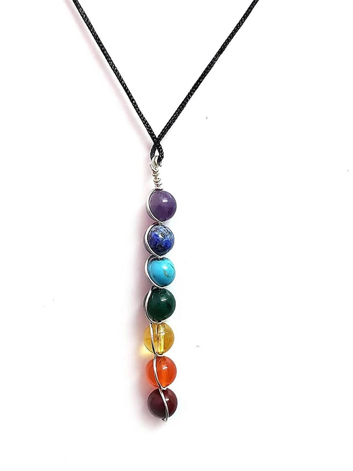 AIR9999 Seven Chakra Beads Lucky Charm Pendant Chakra All In One Pendant Crystal Crystal Pendant