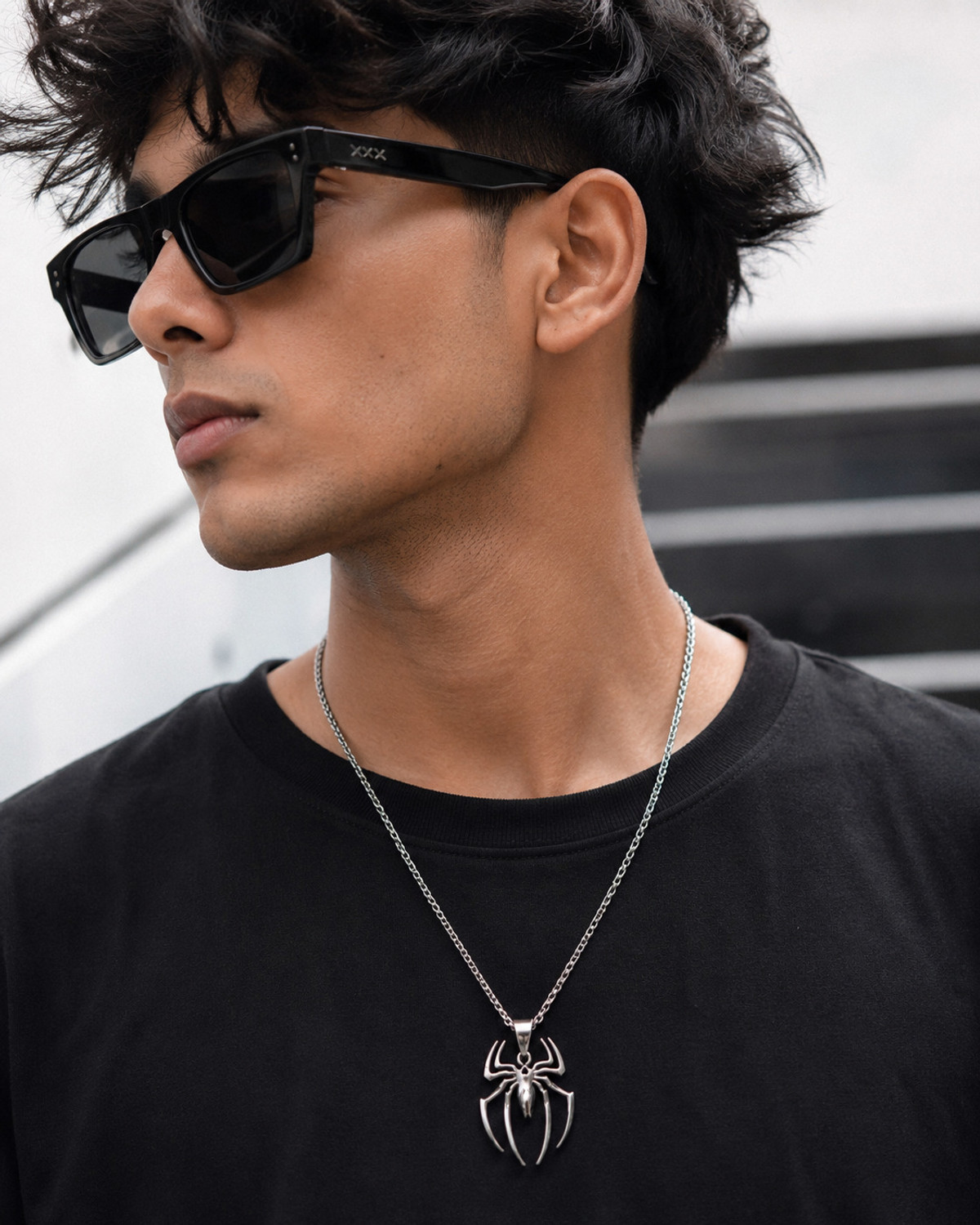 Image of Thenexcart Spider Design Stainless Steel Pendant Necklace for Men & Boys Stainless Steel