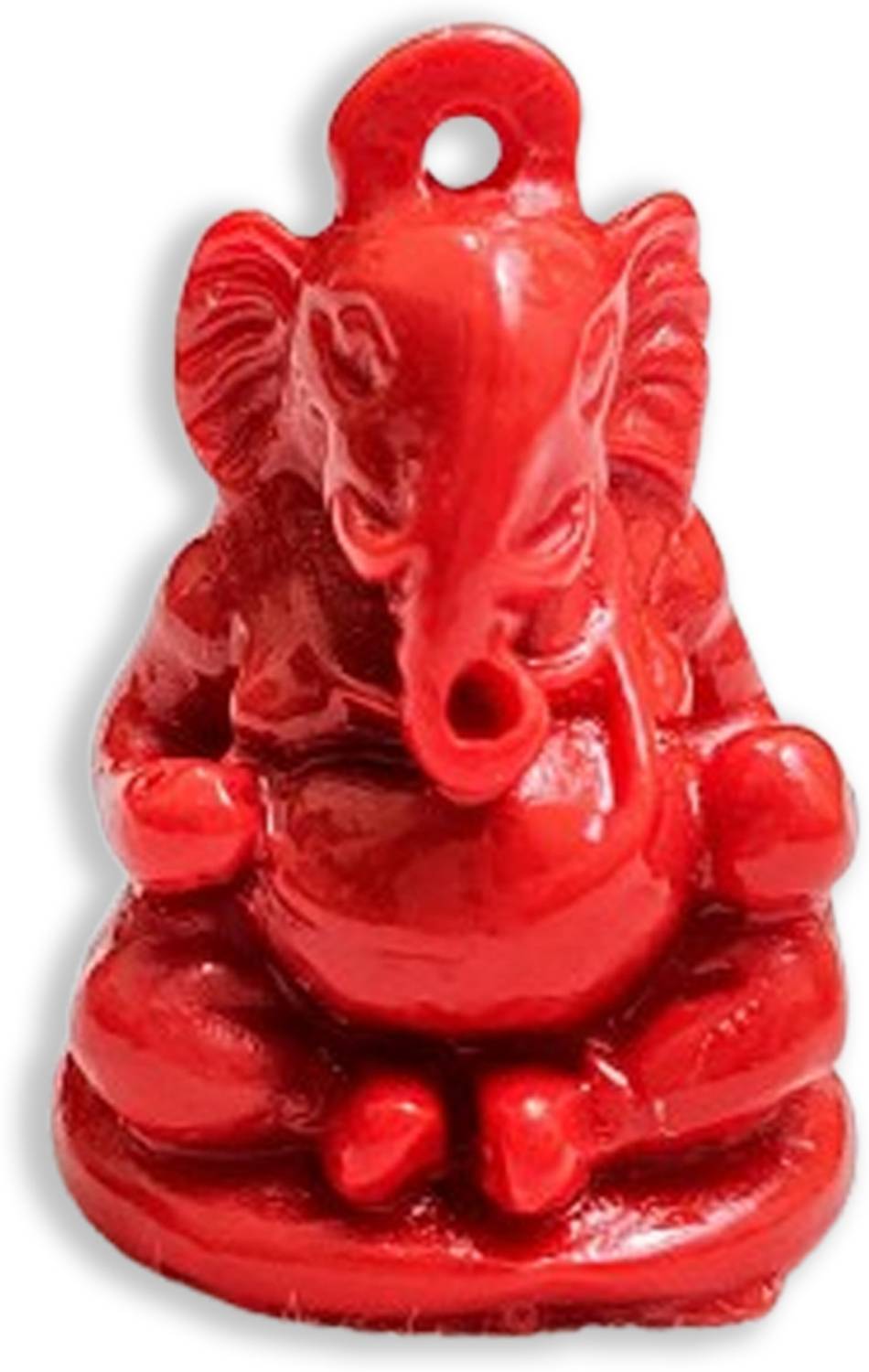 Astroverse Enterprises Red Coral Ganesha Locket | Munga Ganesh Pendant for Good Luck & Protection Resin Locket