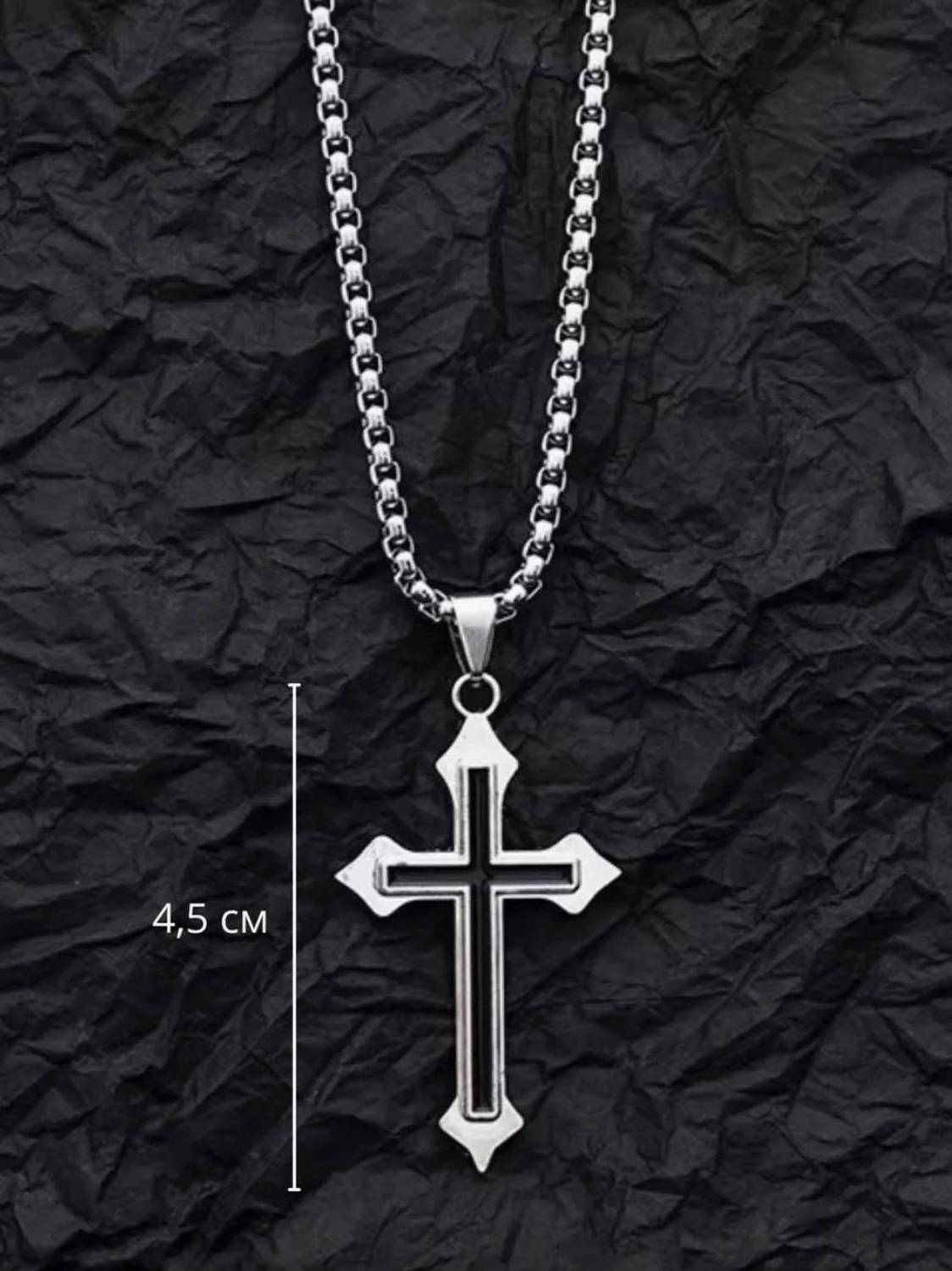 RAPPERSSHOP Jesus Cross Pendant with Box Chain - Image 3