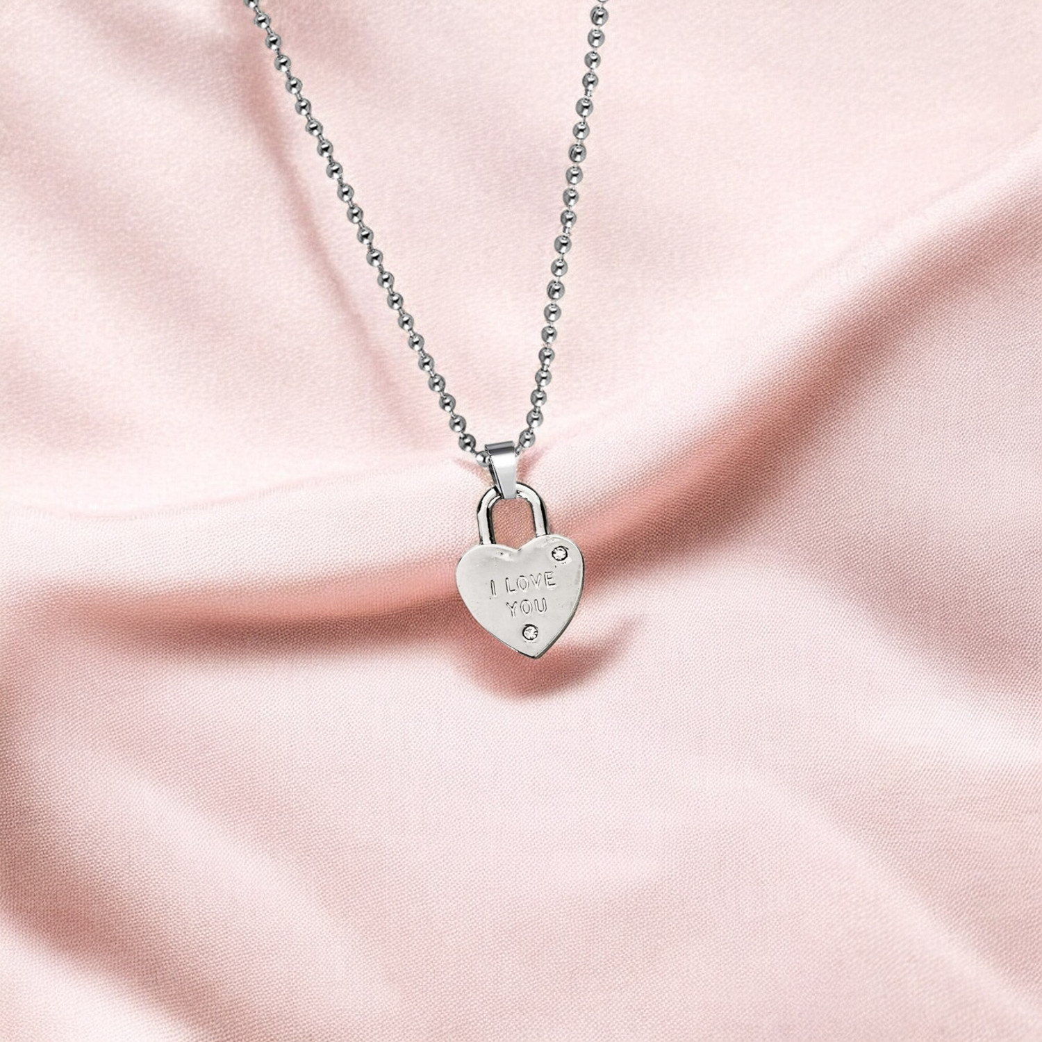 Image of Sullery I Love You Valentine Special Heart Couple Pendant Stainless Steel Pendant
