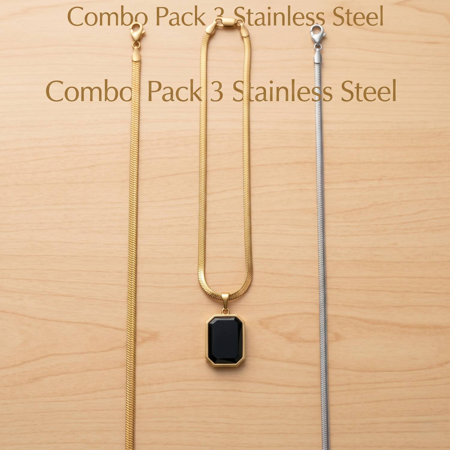 ForlookBeauty 3-in-1 Gold & Silver Chain Combo Set - Image 2